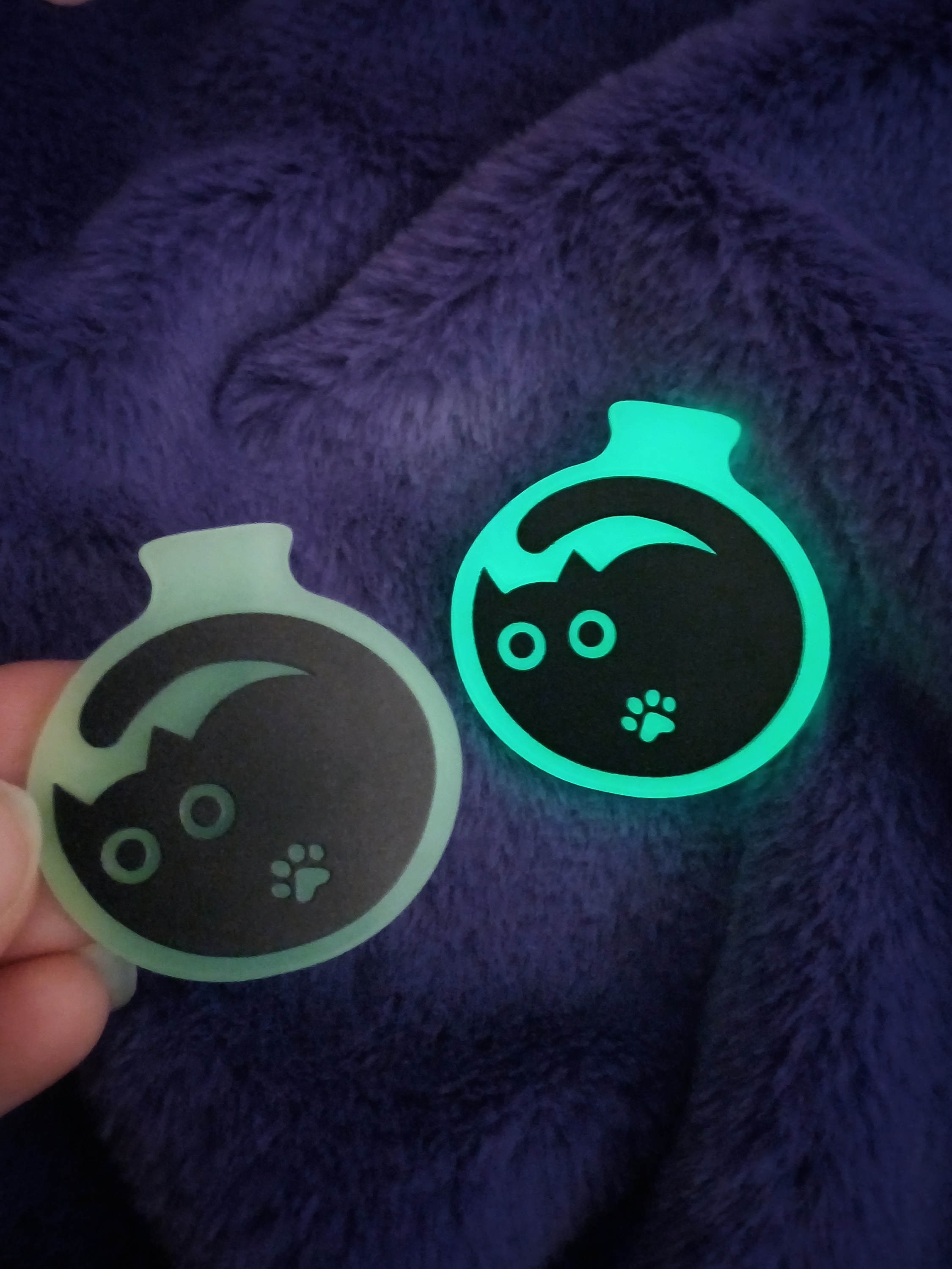 Значок “кот в сосуде” светящийся