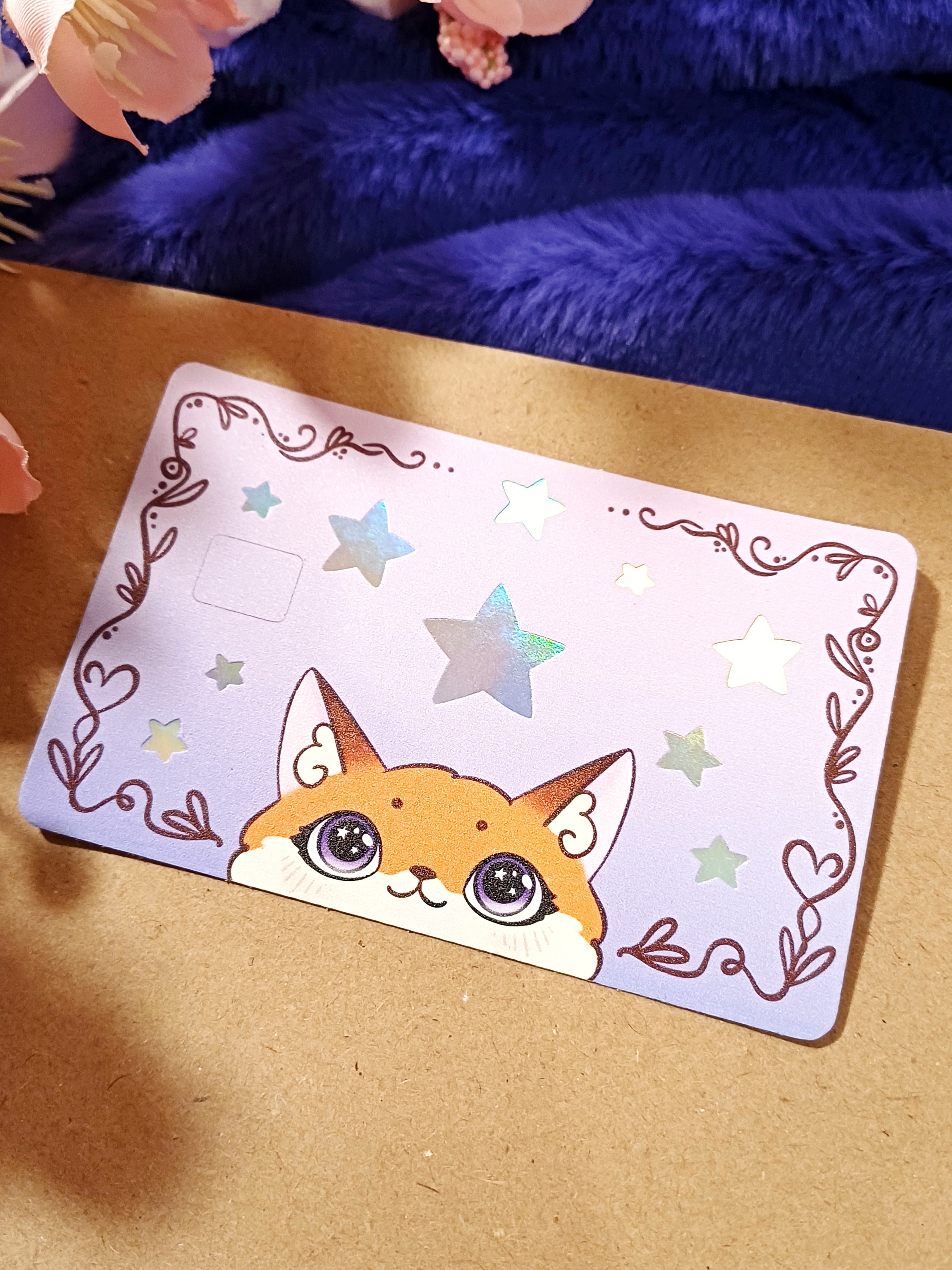 Наклейка на карту "лиса в звездах ГОЛО"