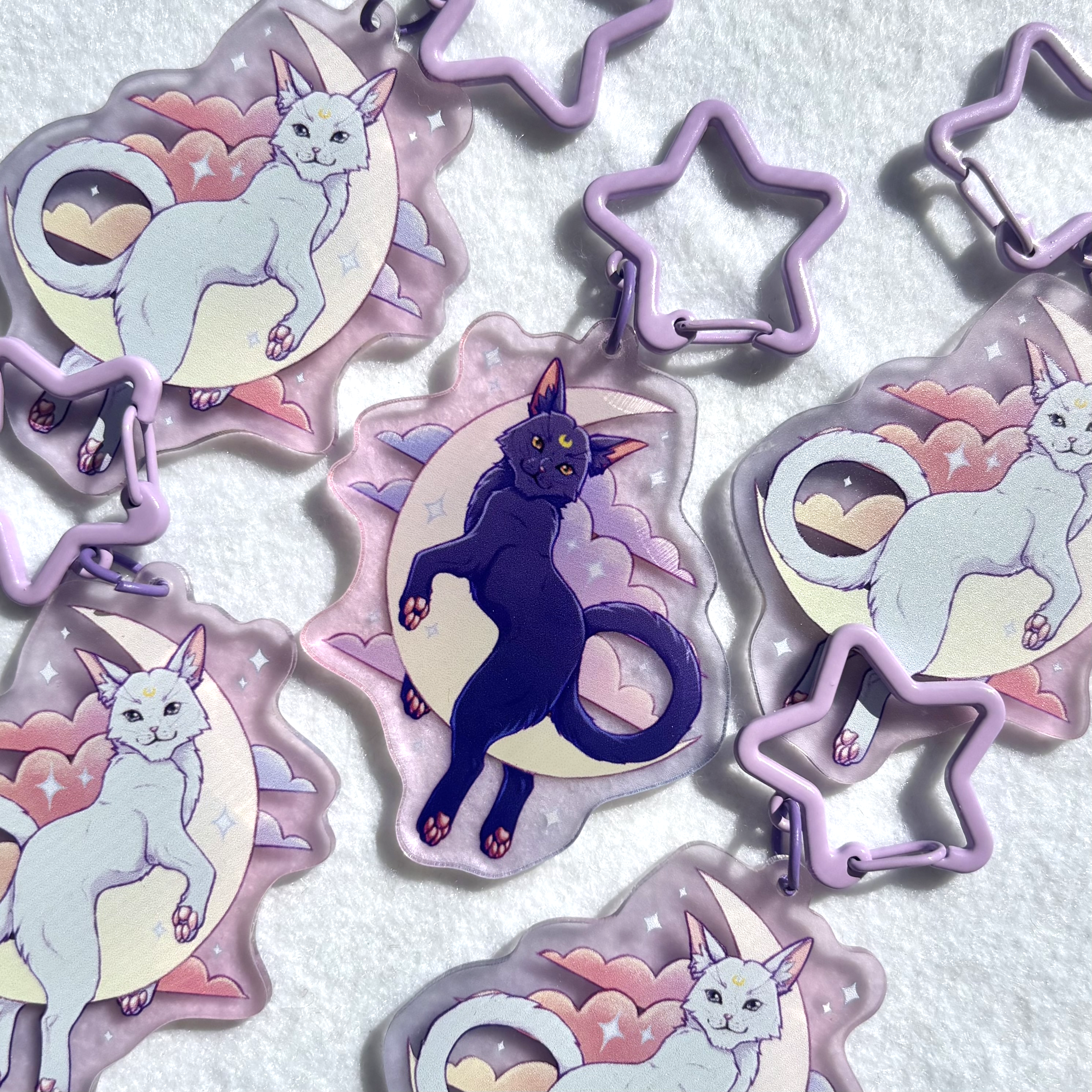 Брелок сейлор мун котики двусторонний