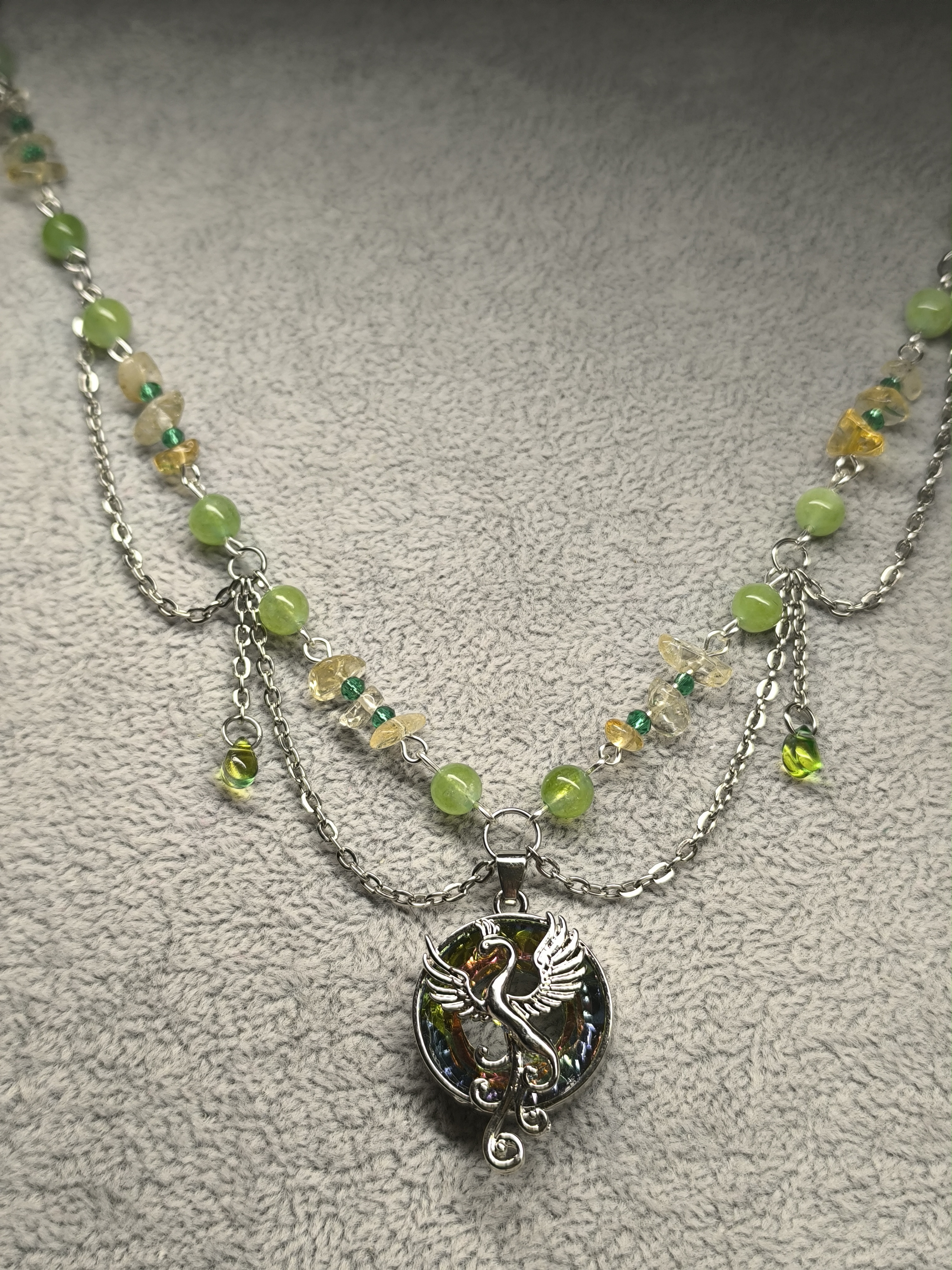 Ожерелье из цитрина и авантюрина