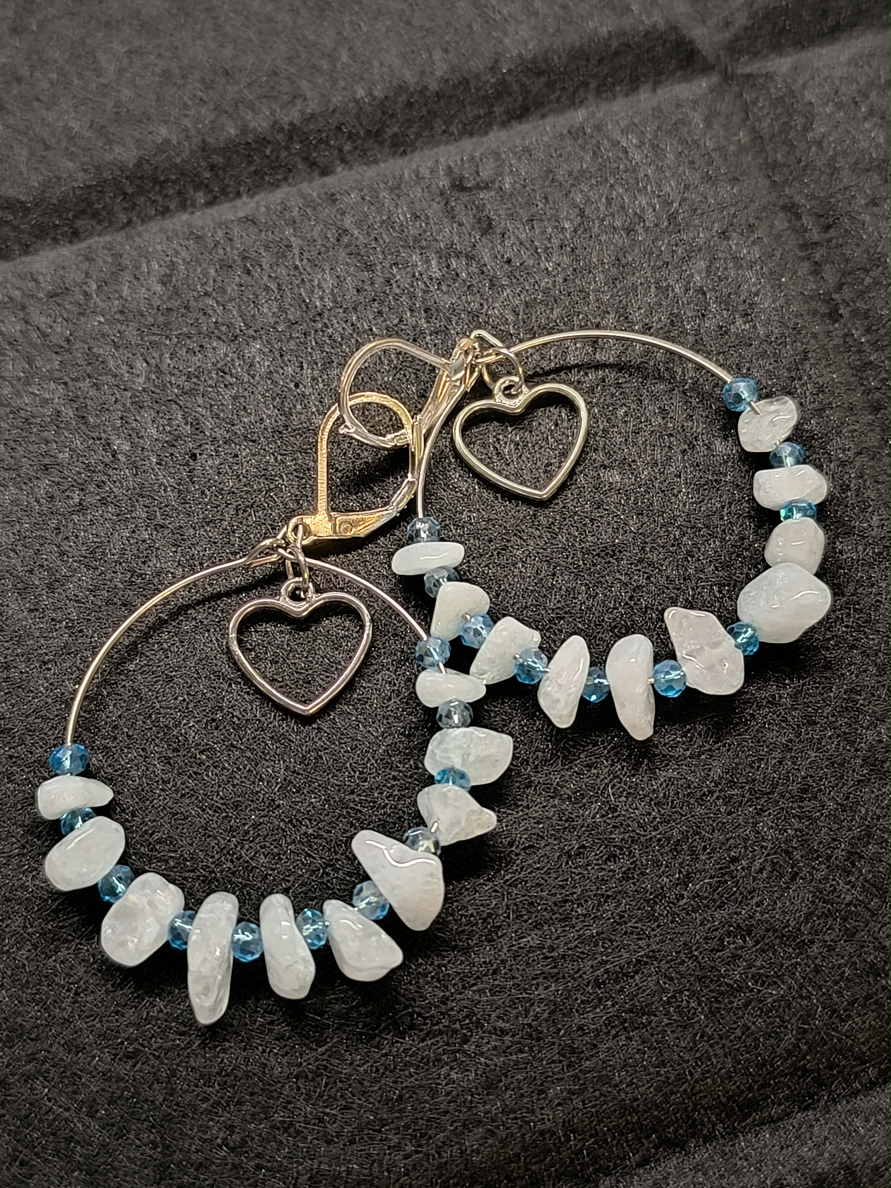 Серьги халценод голубой