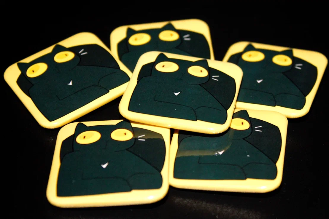 Значок квадрат желтый кот софттач