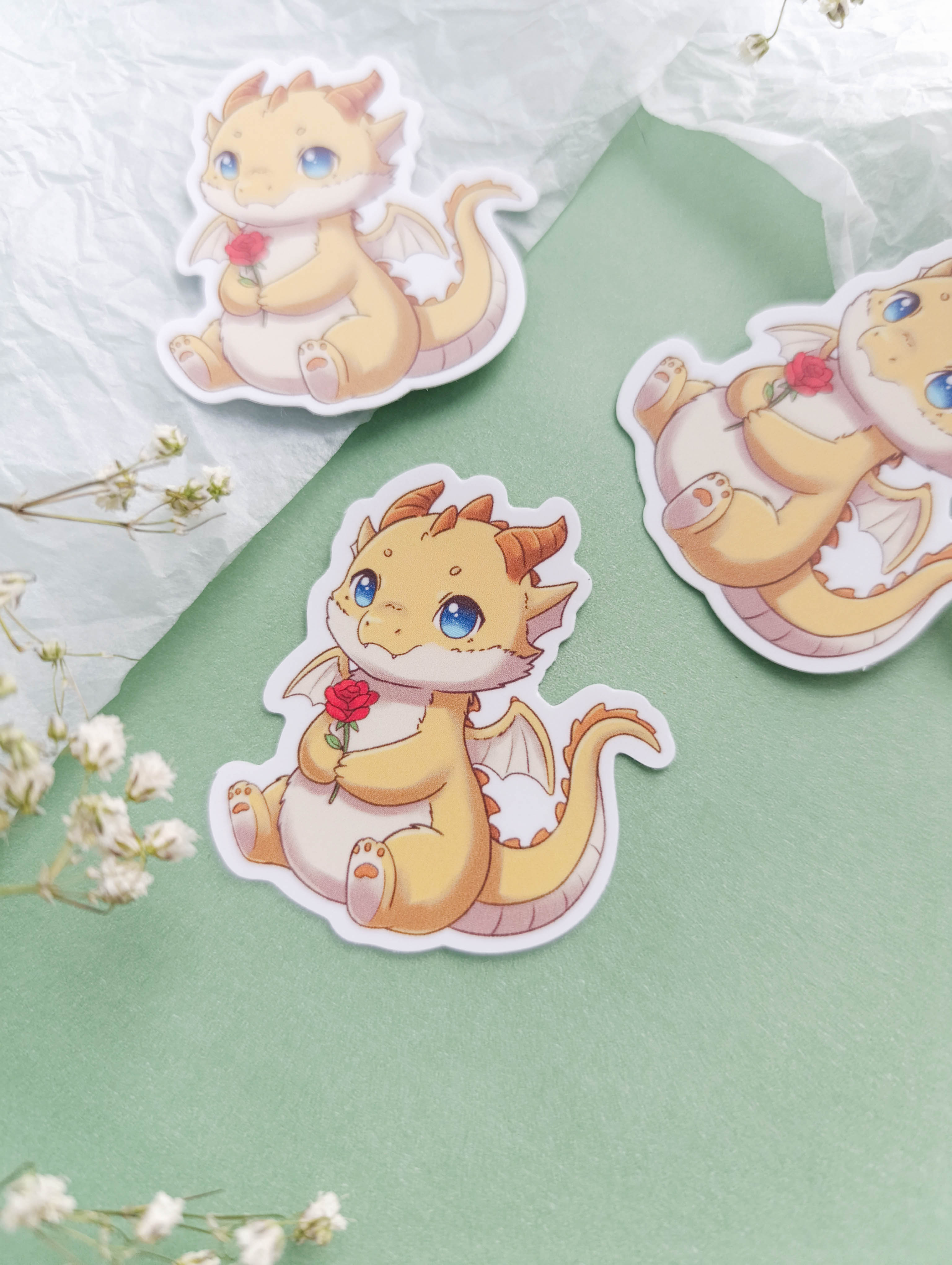 Стикер "Дракон желтый"