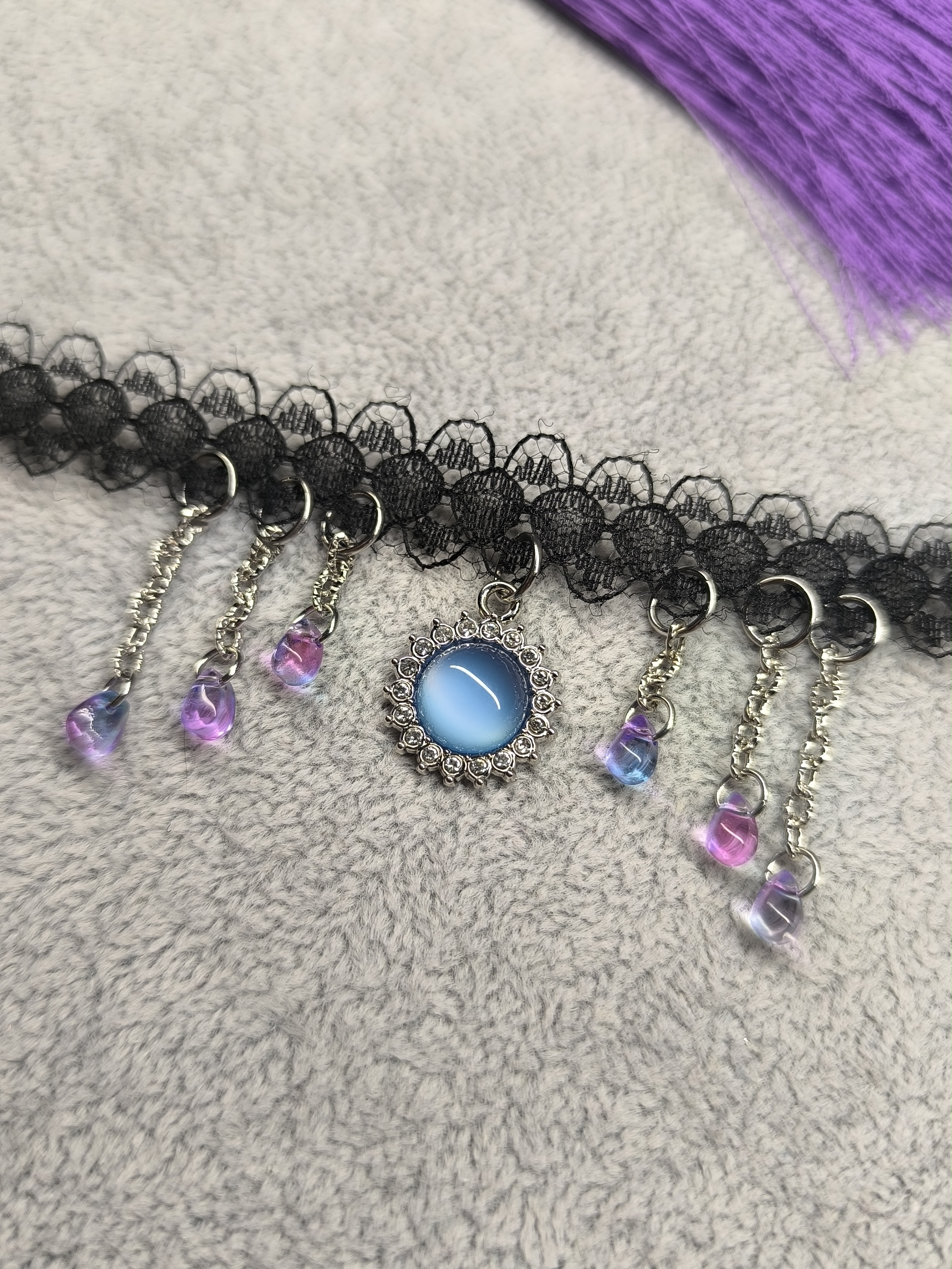 Чокер синий солнце