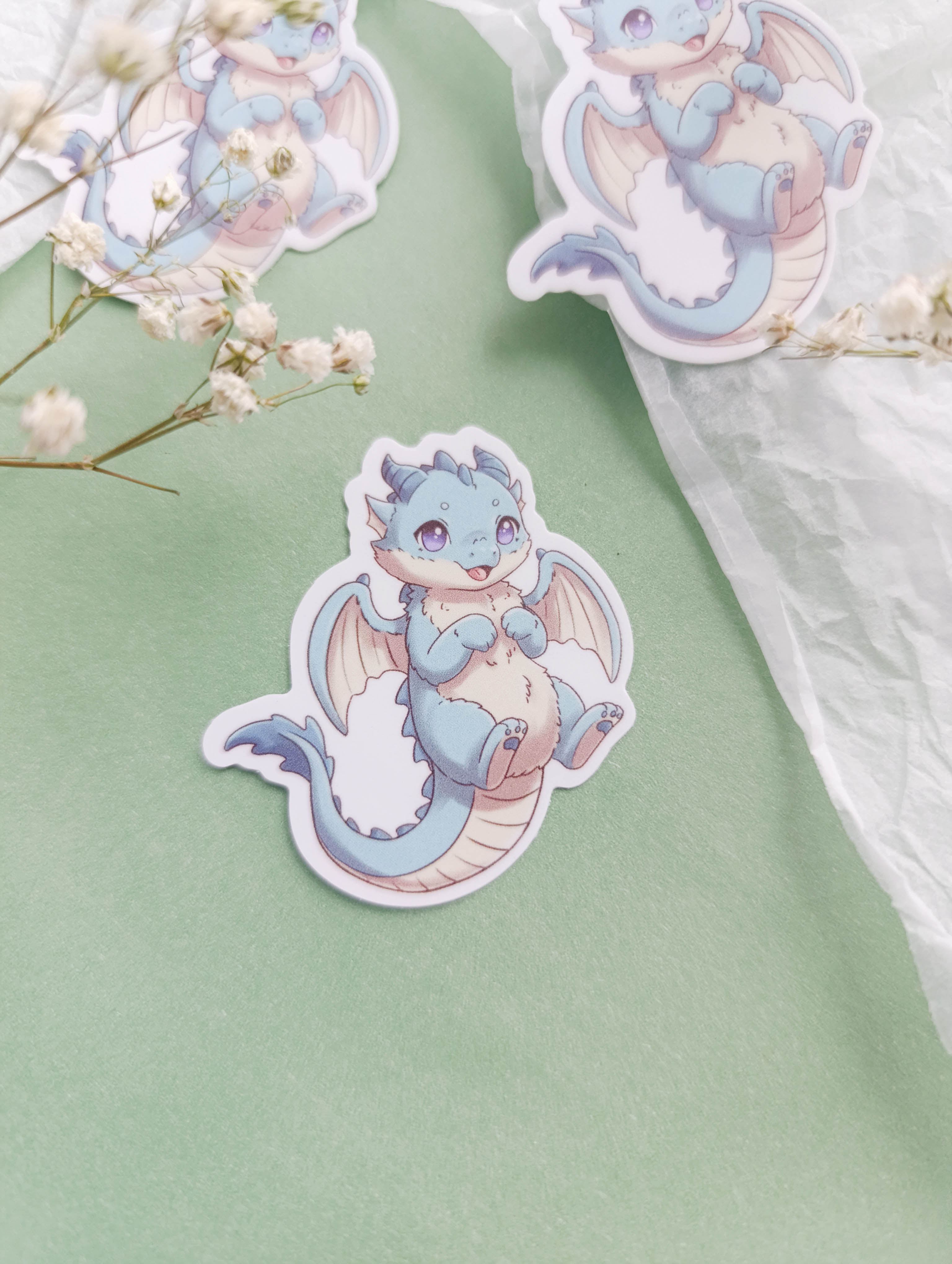 Стикер "Дракон голубой"