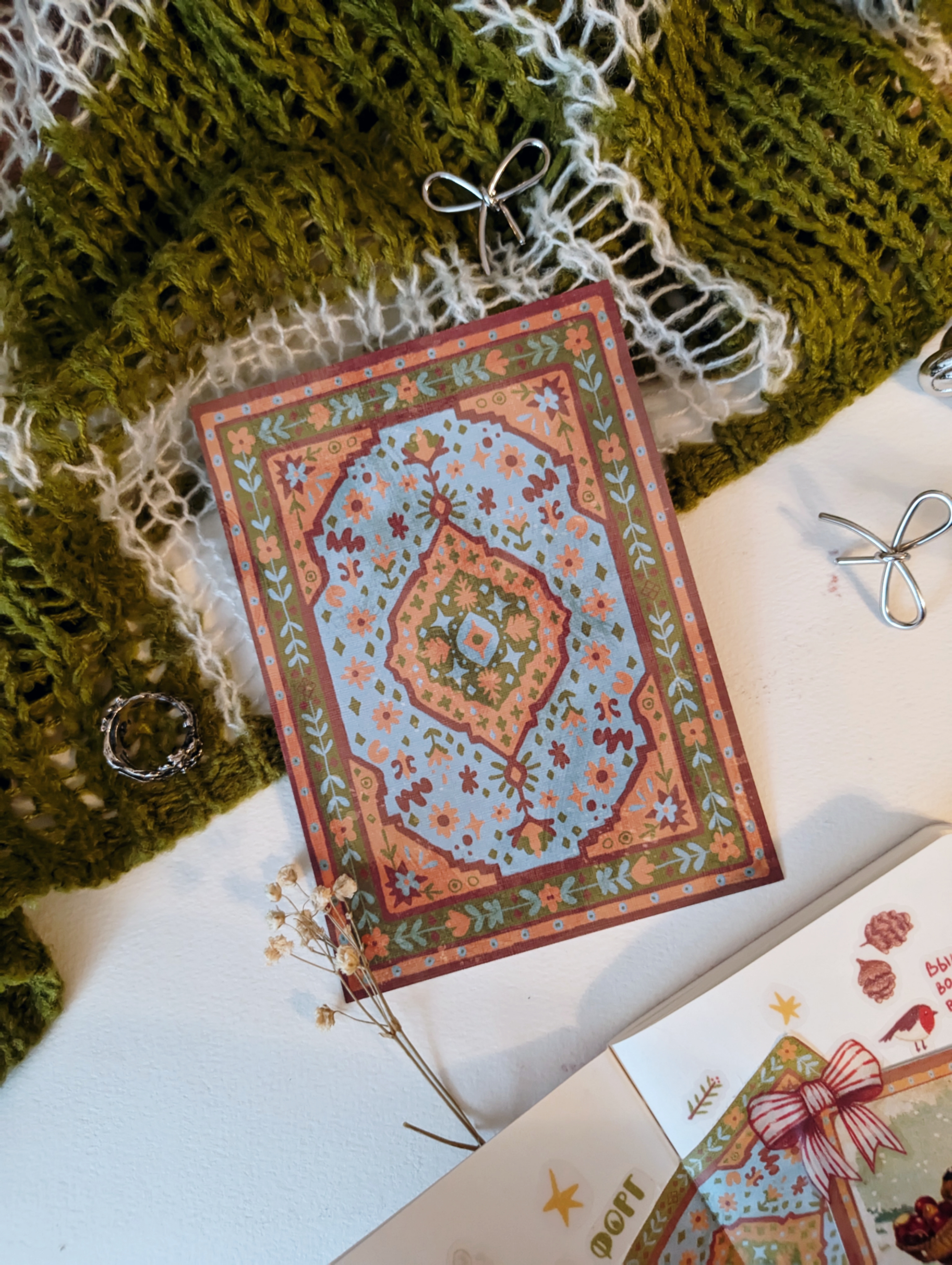 Открытка “Ковёр зелёный” А6