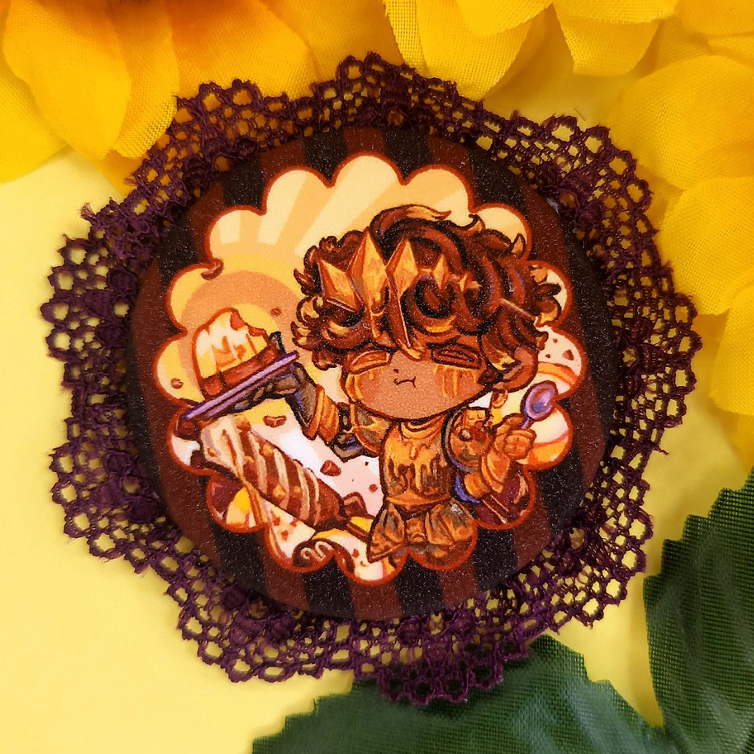 Значок 50 мм сахар Lava Cake