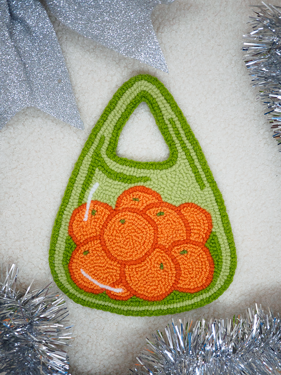 Коврик "Пакет мандаринов" (зеленый)