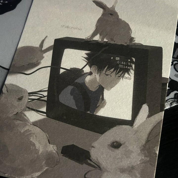 Открытка Мегуми телек