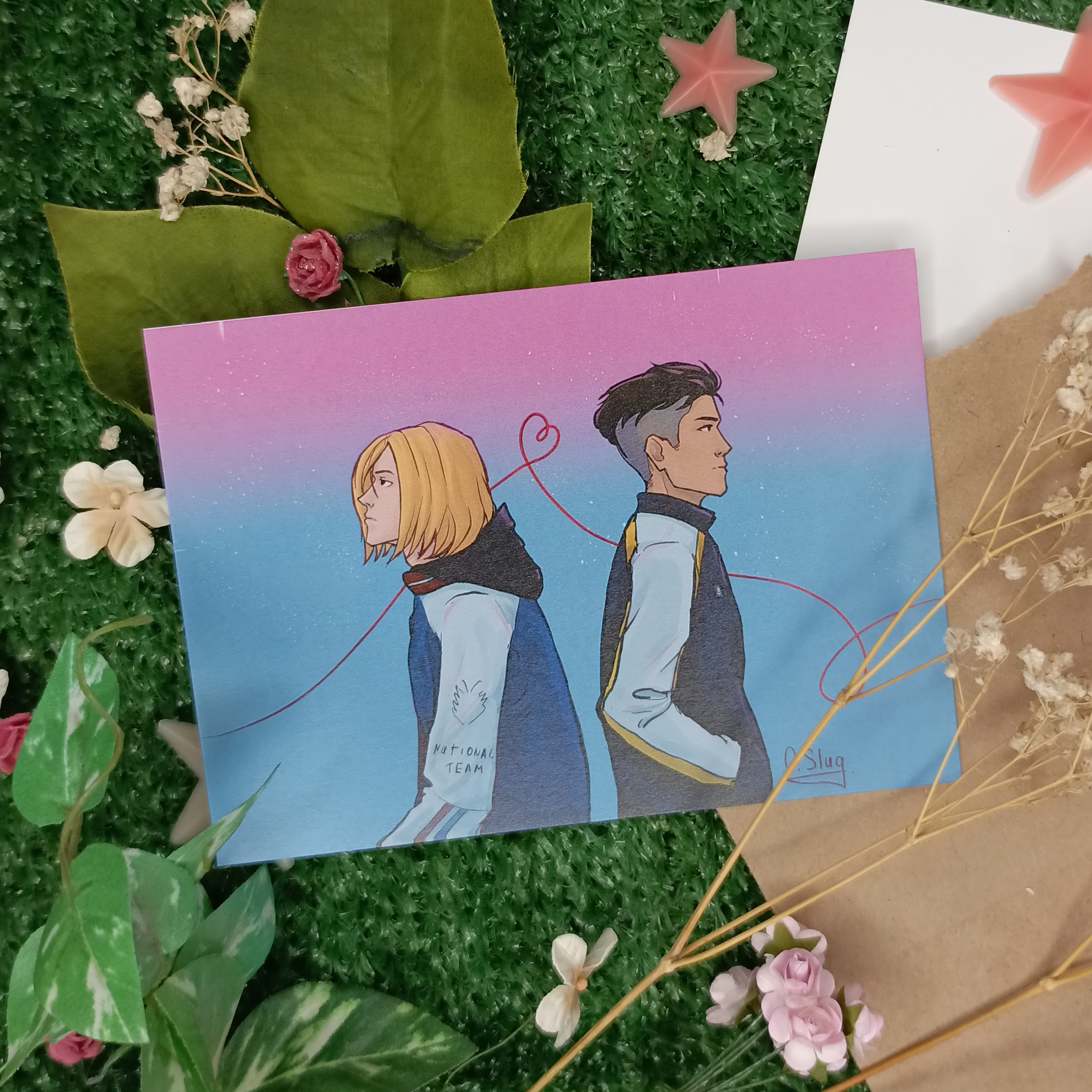 Открытка пара на рассвете