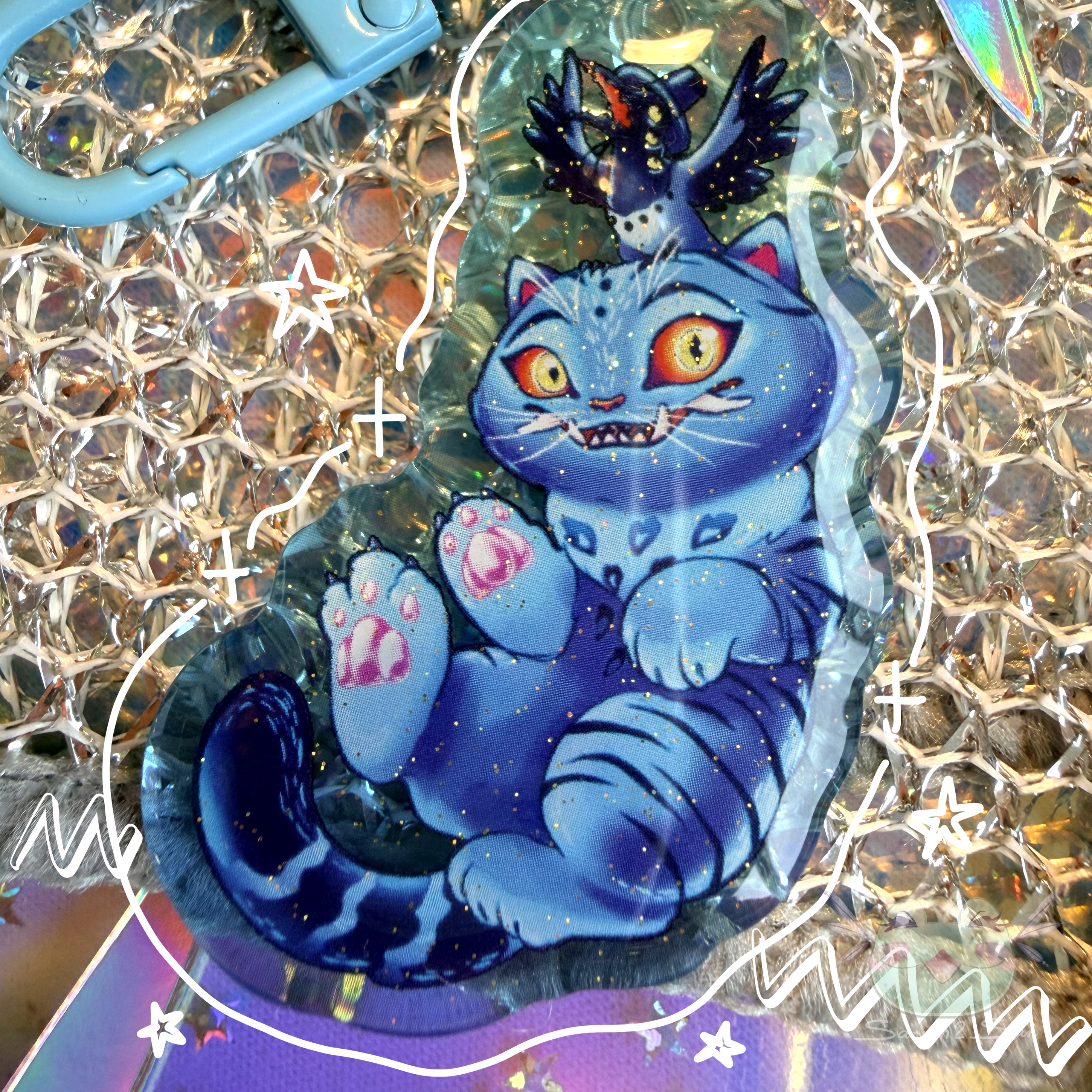 Брелок акрил дв-ый, глиттер, 5 см, KPOP D.H., TIGER