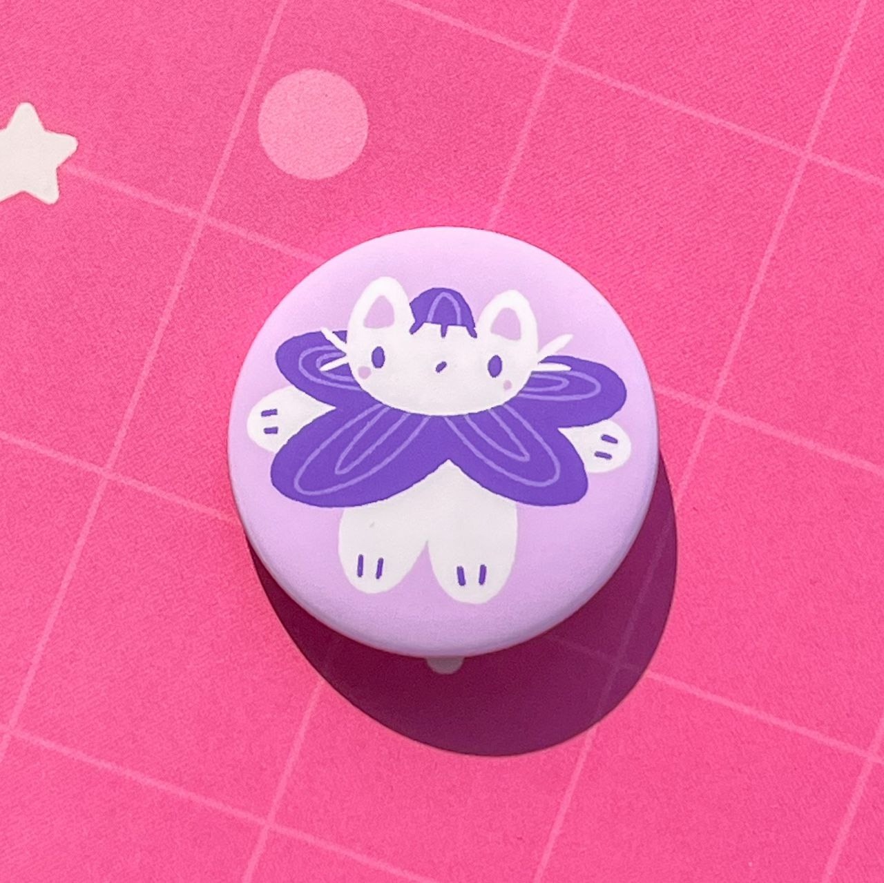 Значок Котик-цветочек