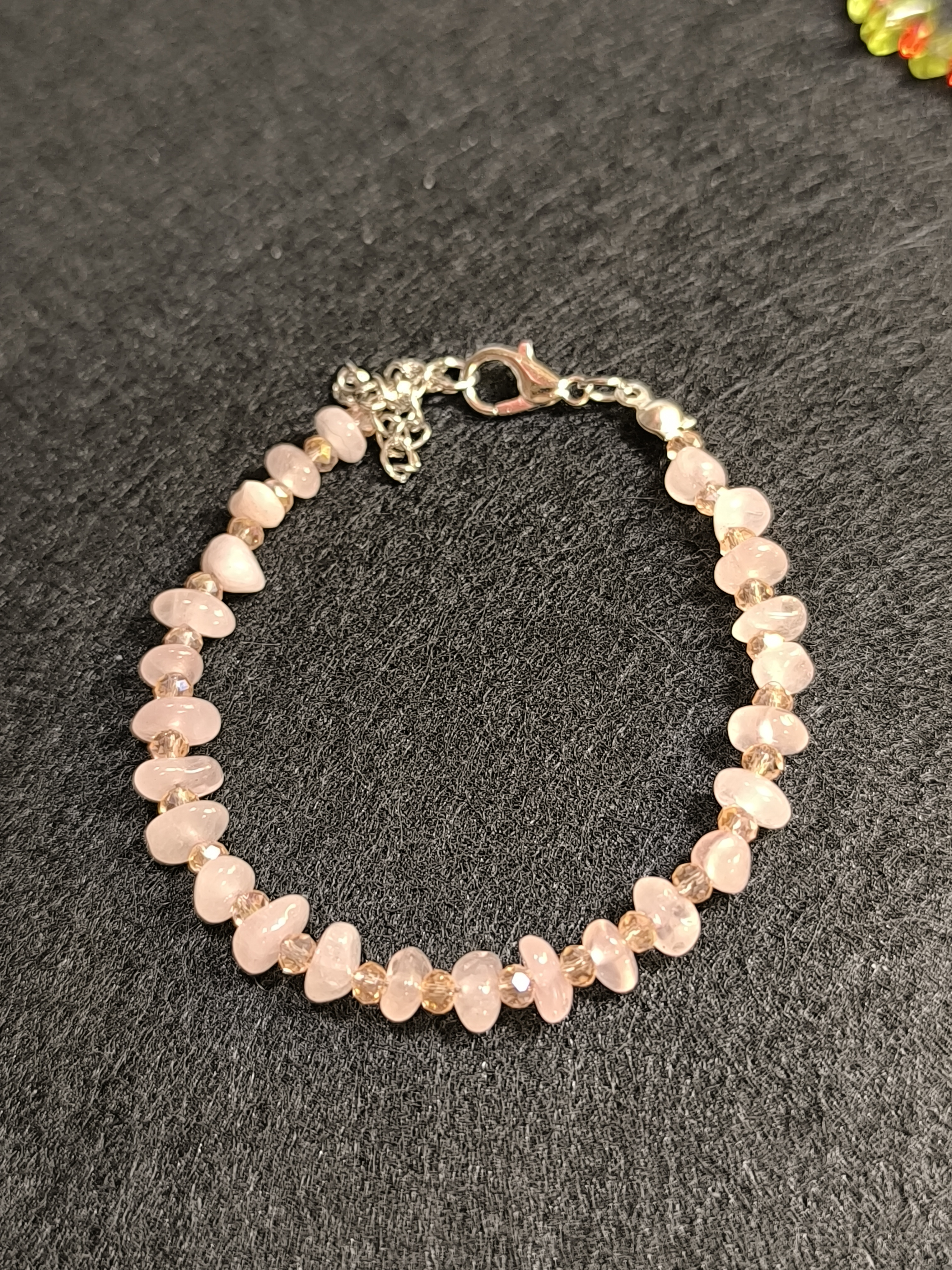 Браслет розовый кварц