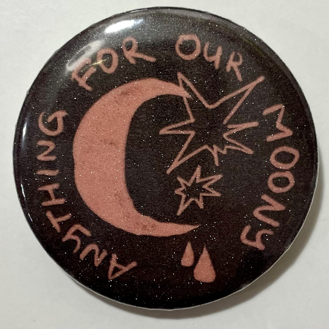 Значок лунатик с блестками