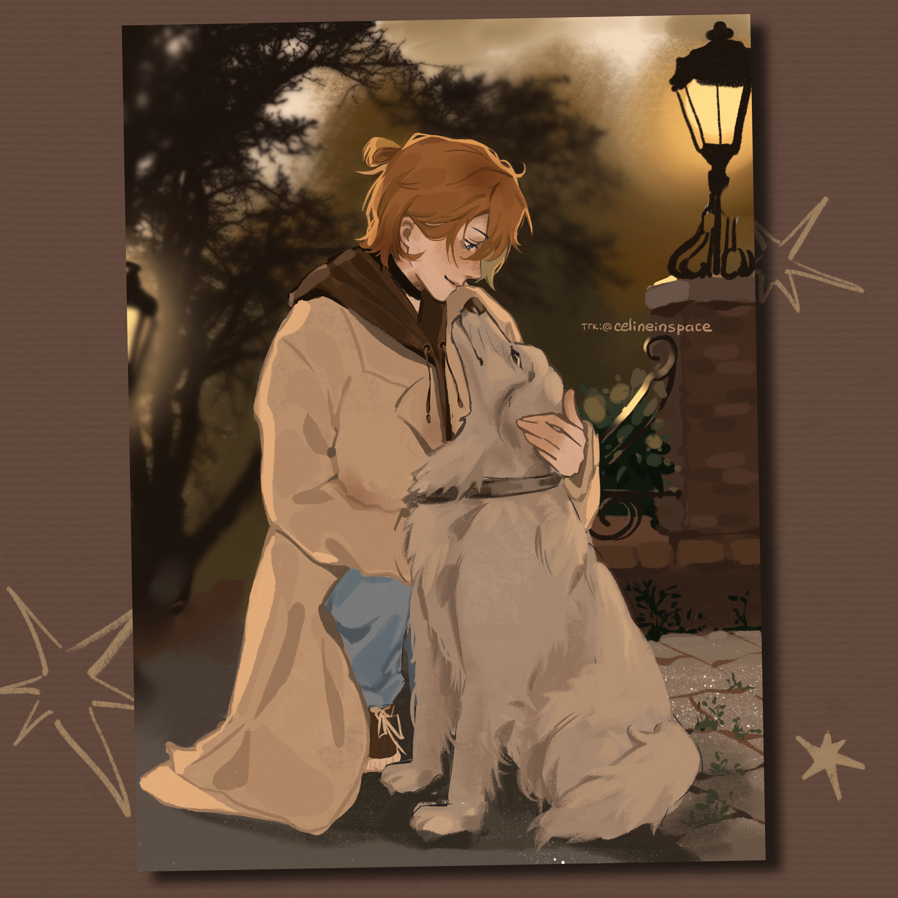 Открытка Чуя с собакой