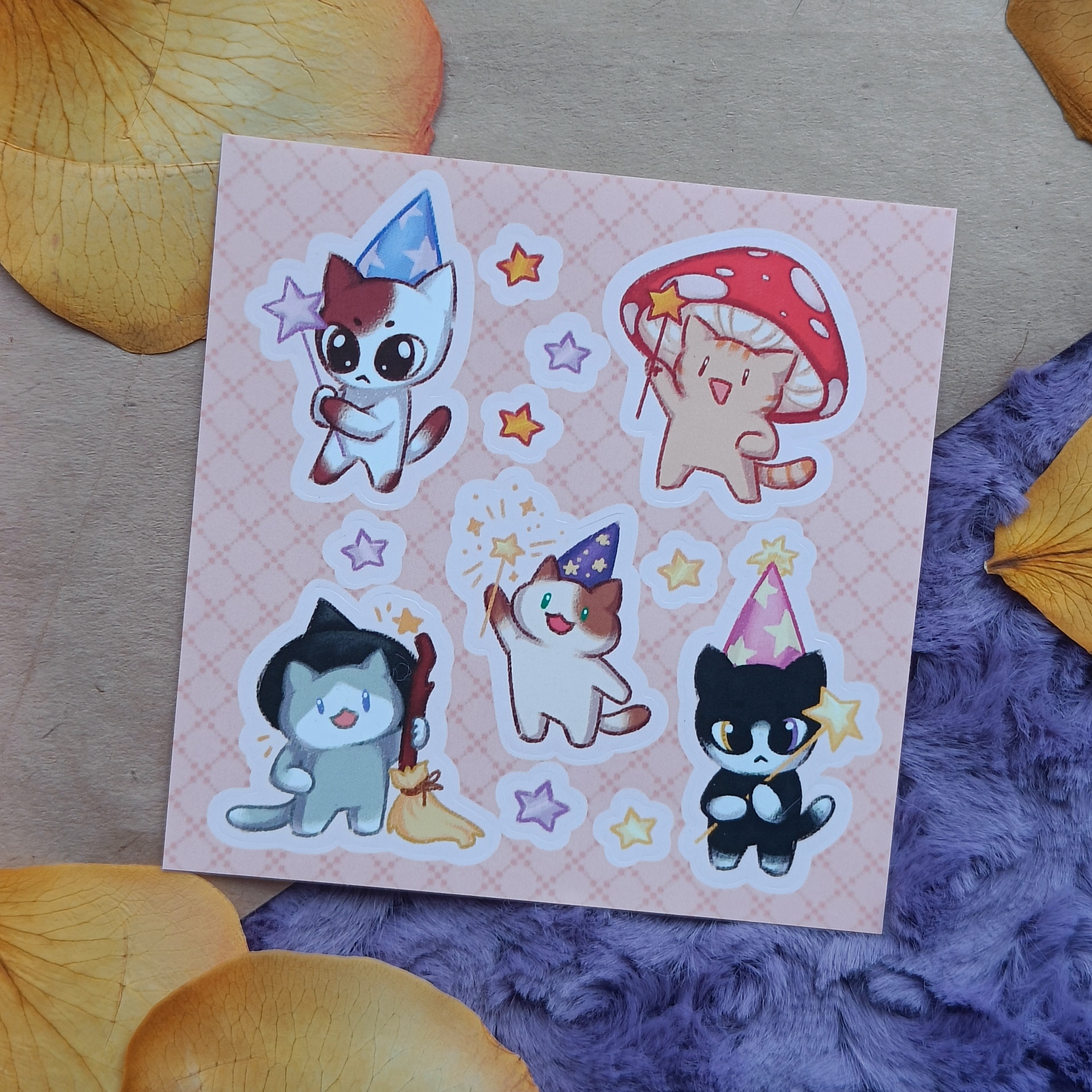 Стикерпак 9х9 Котики волшебники