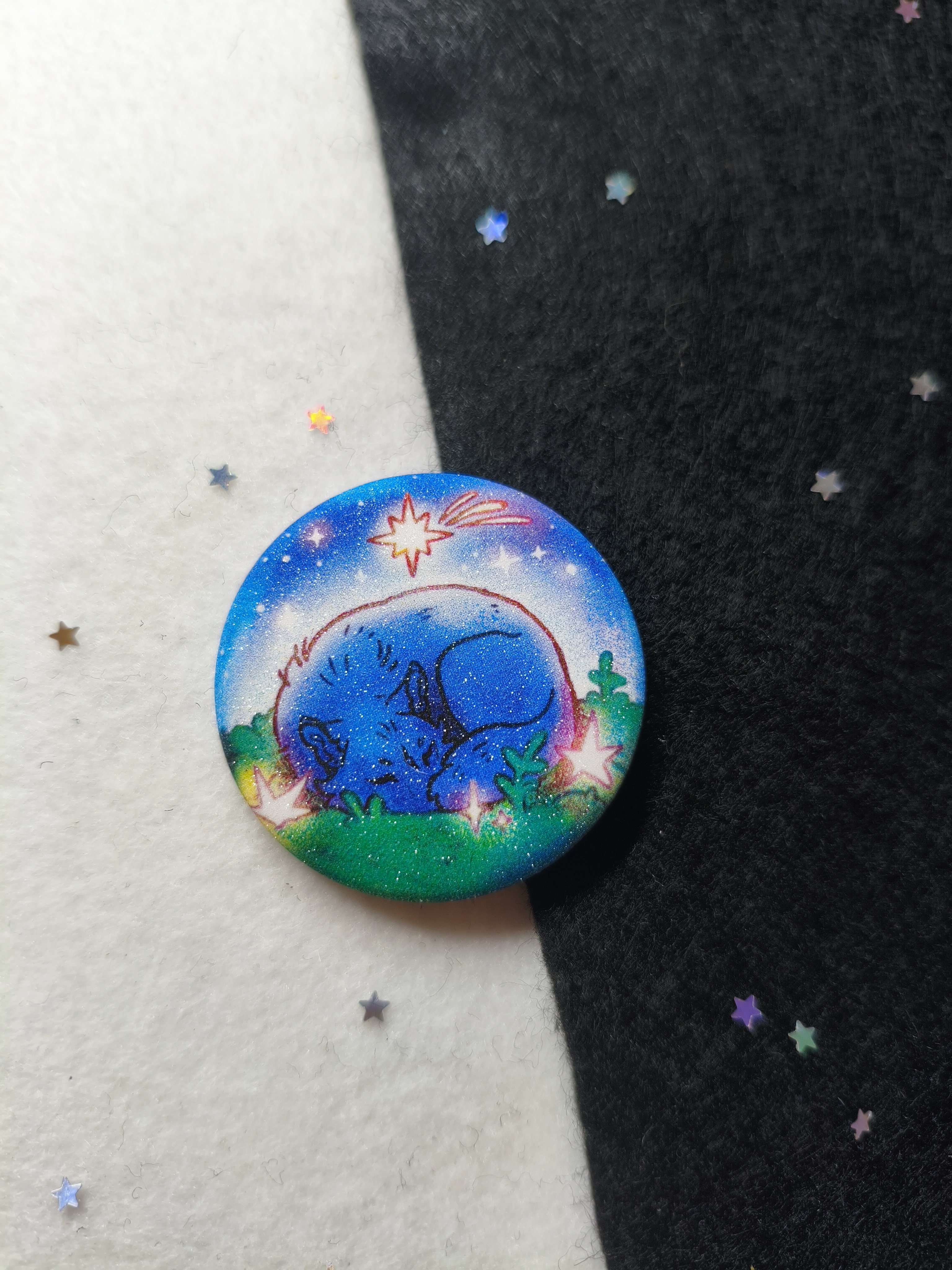 Значок 37мм спящий волк