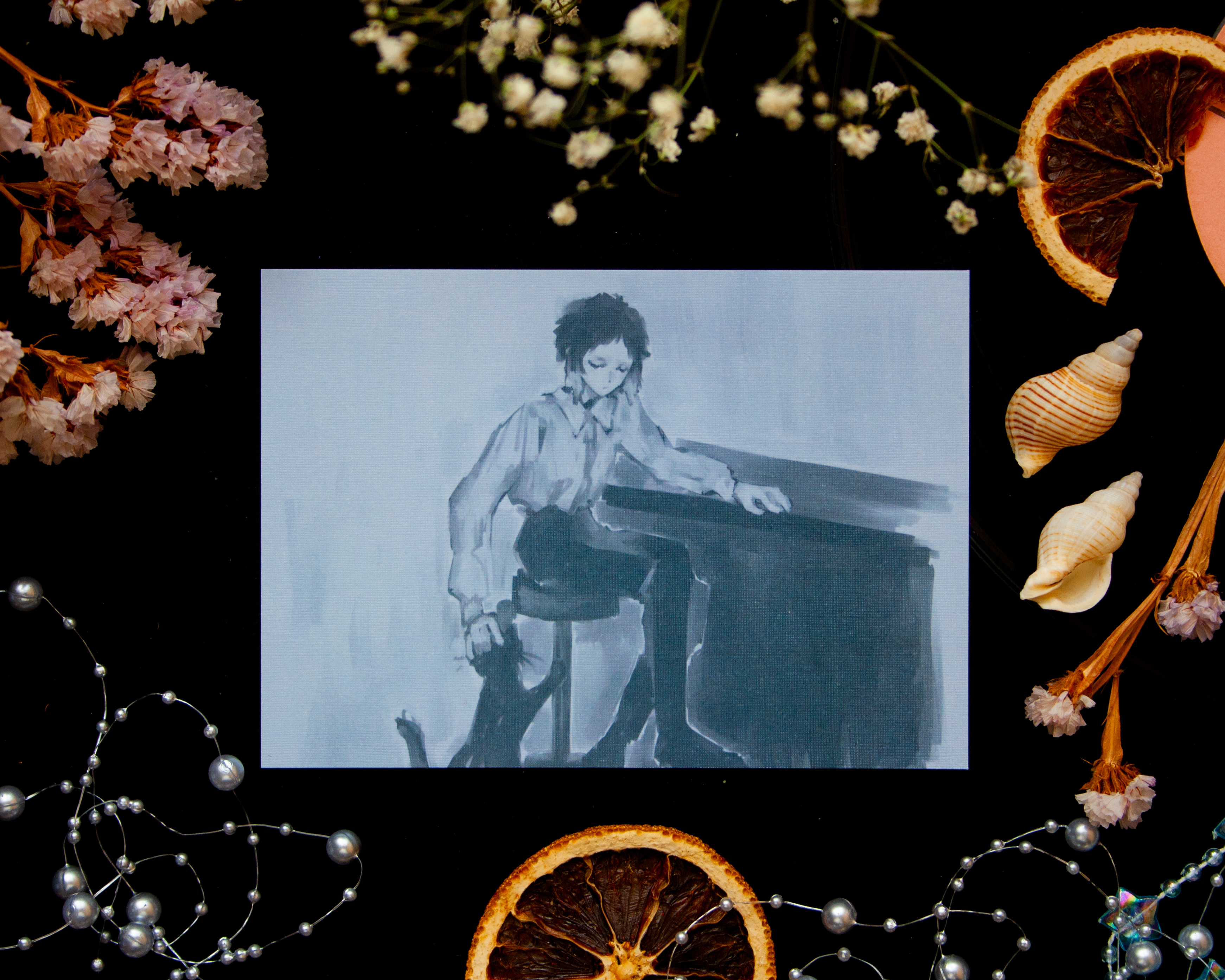 Принт "акутагава и кот" А6