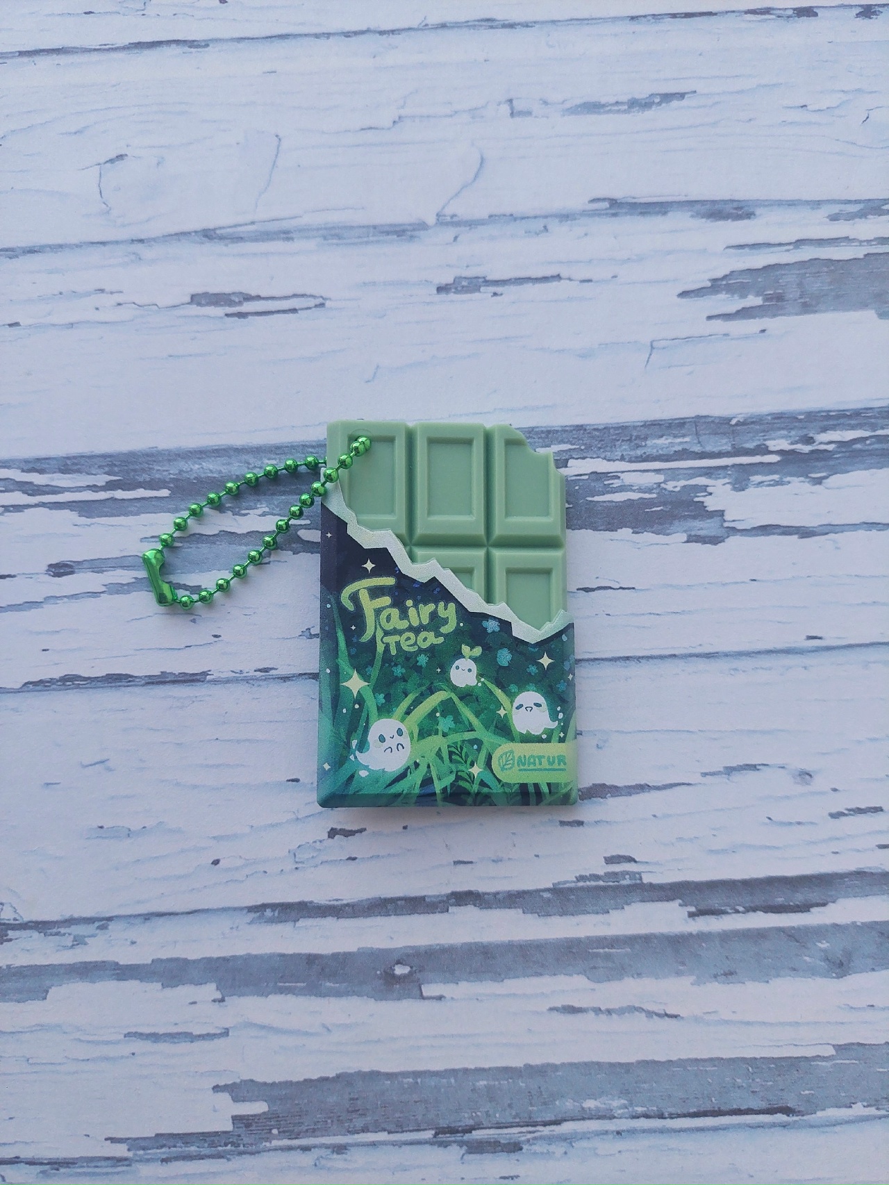 Брелок шоколадка Призраки зеленая