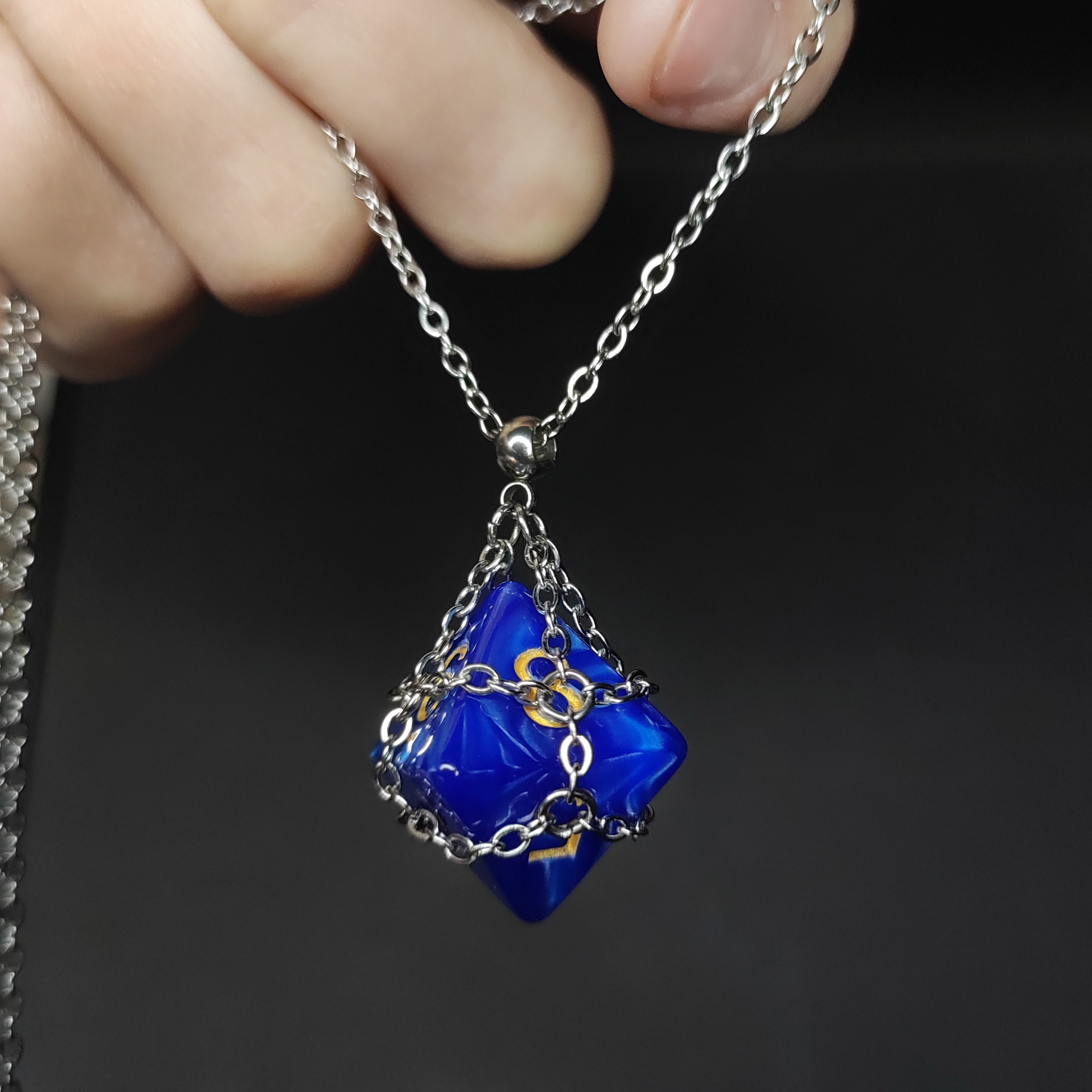 Подвеска dnd "D8" синий (нерж. сталь)