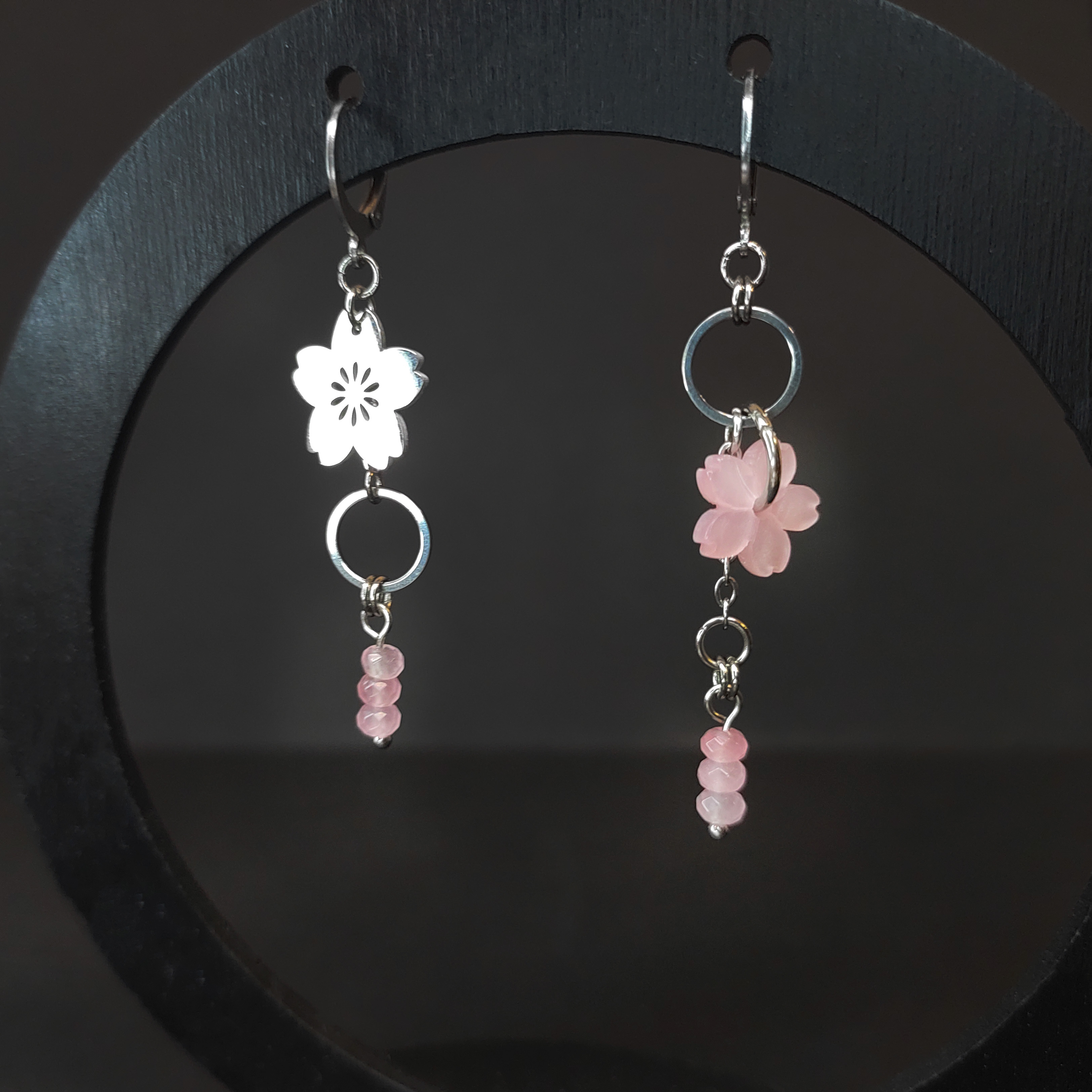 Серьги "Сакура" (нерж. сталь)