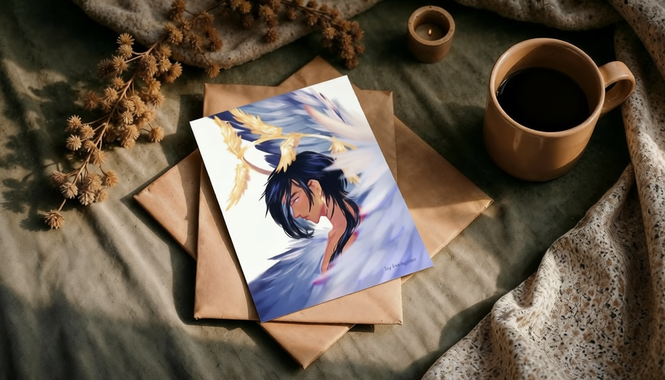 Открытка А6 Кейя софт-тач, золото