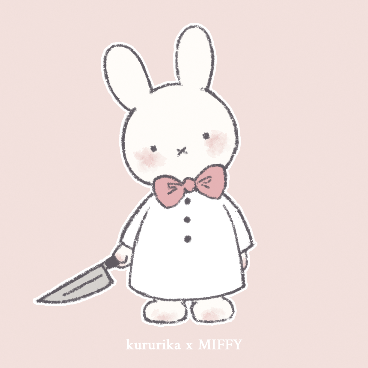 Открытка 10х10 Миффи розовая