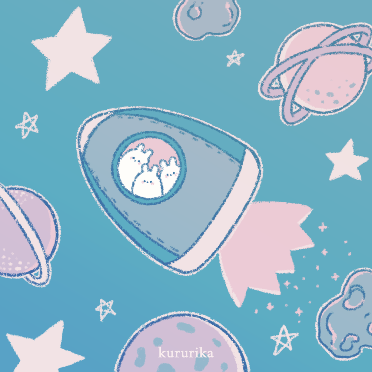 Открытка 10х10 космос 2