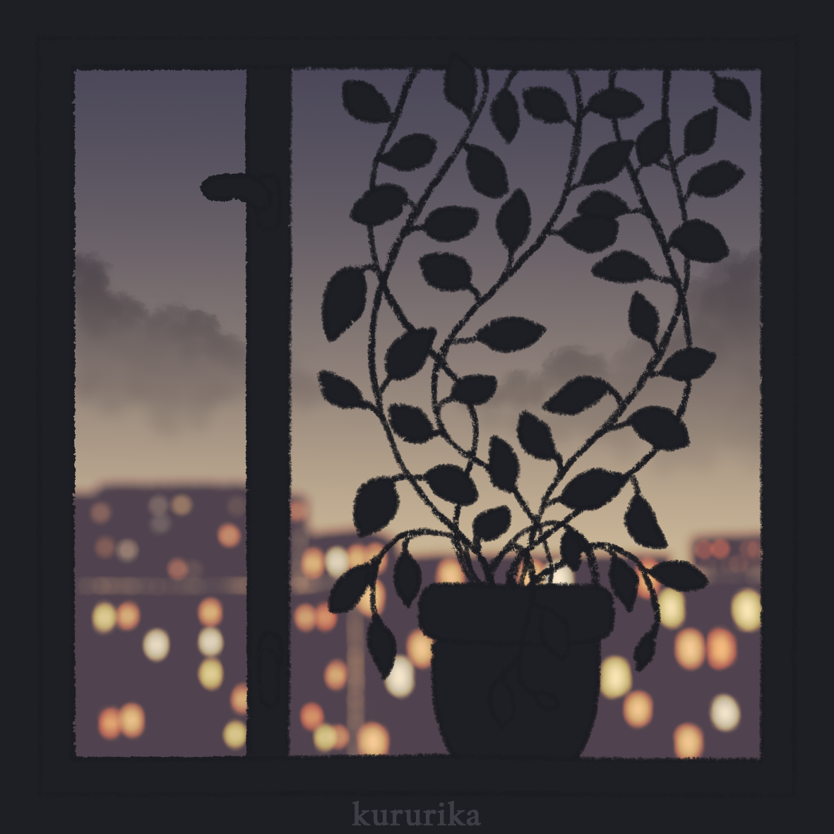 Открытка 10х10 окно