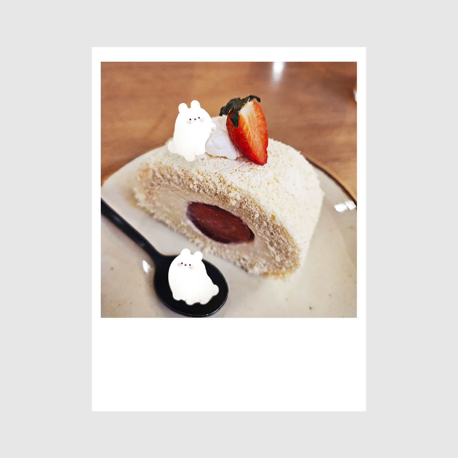 Открытка Polaroid тортик