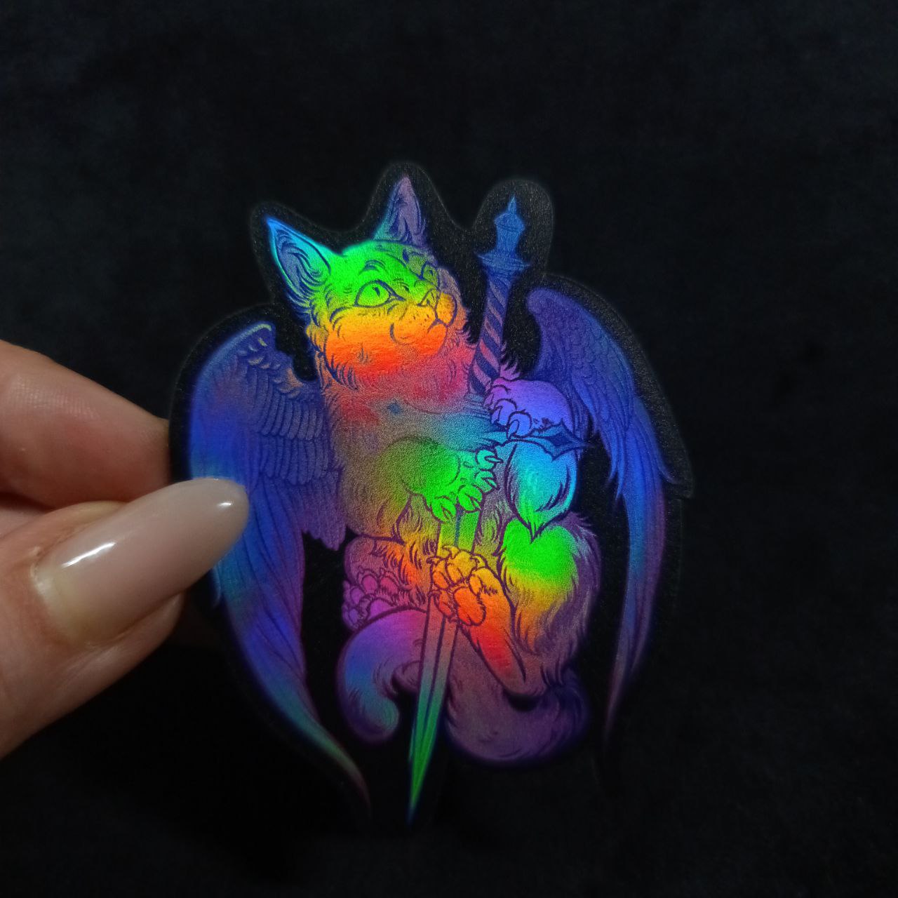 Стикер Кот с мечом