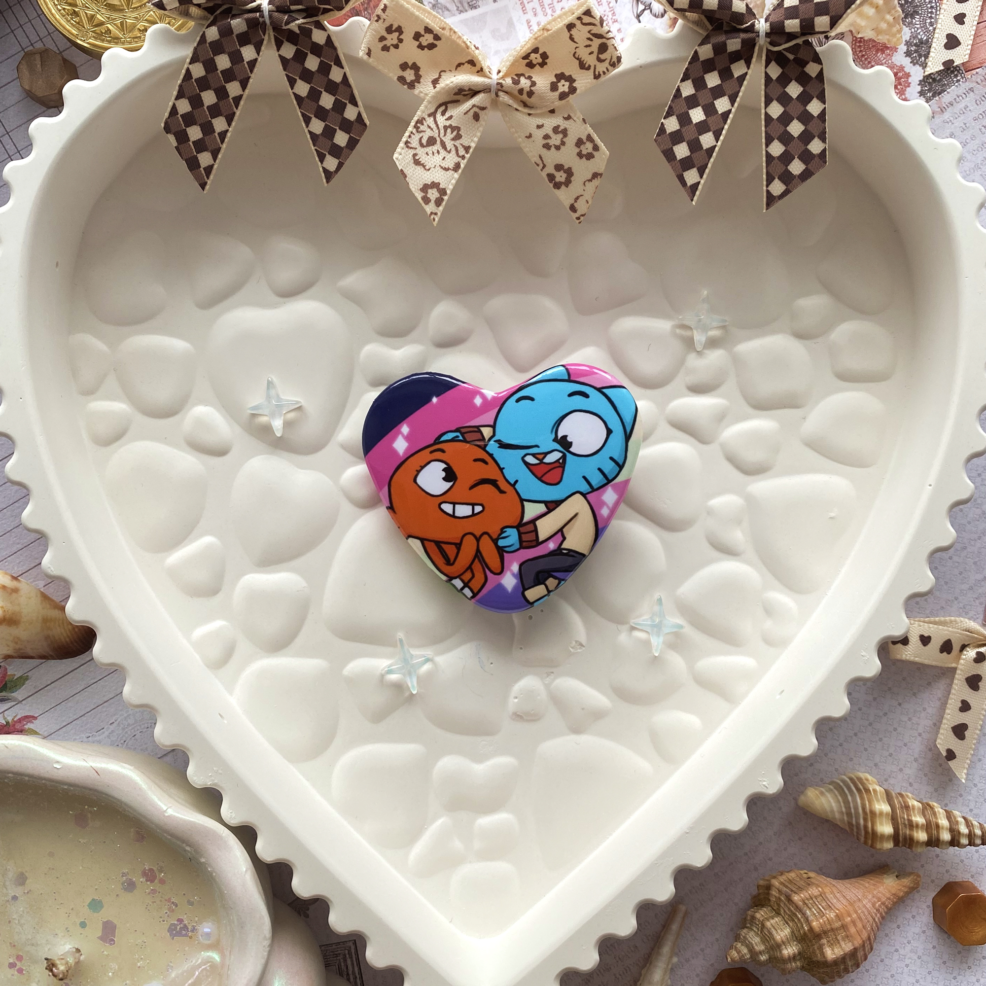 Значок-сердце мини "Гамбол"