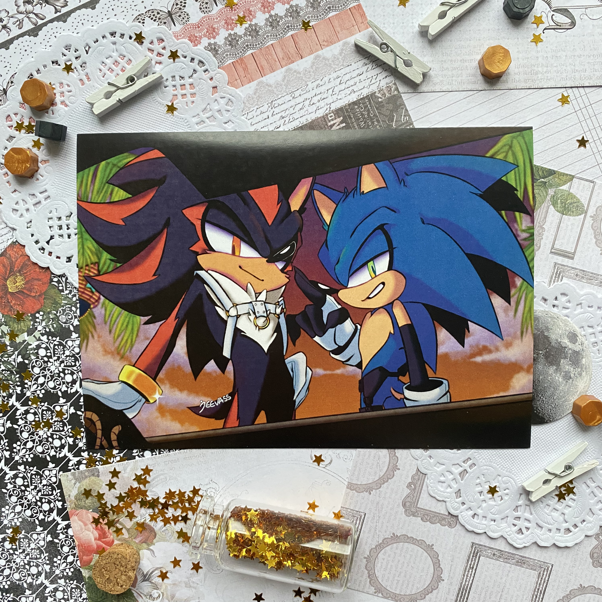 Открытка "Соник и Шедоу"