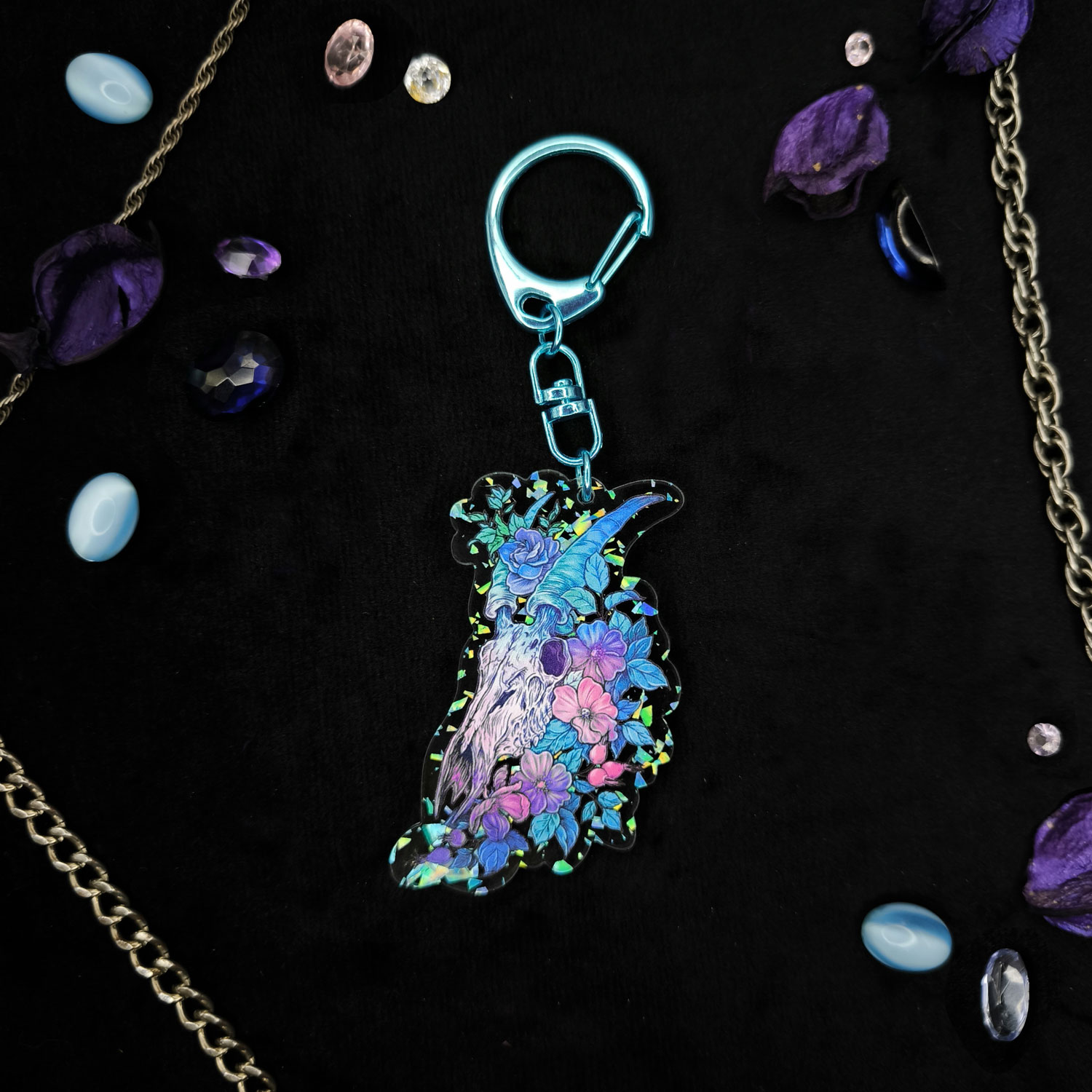 Брелок Череп на бирюзовом