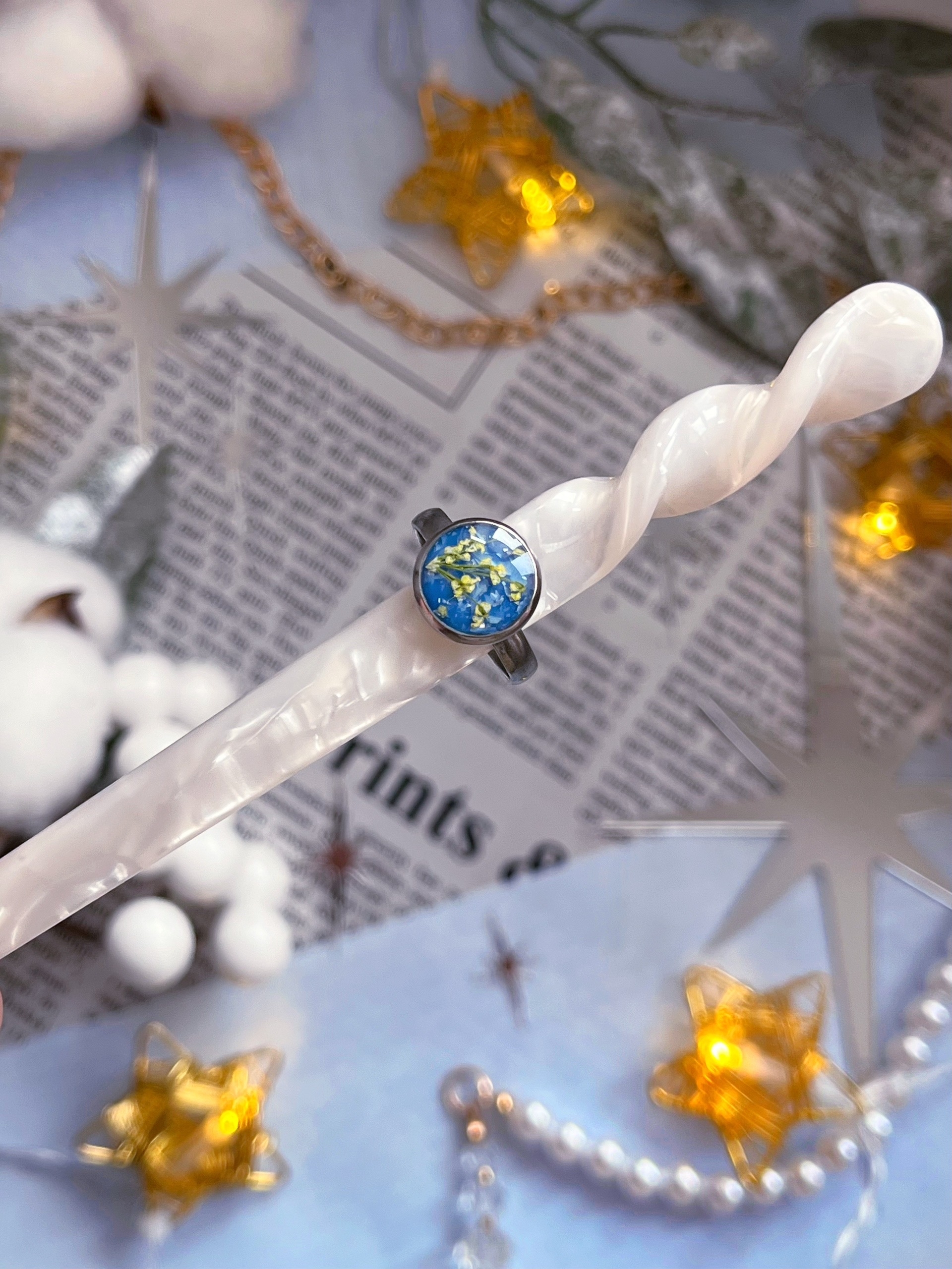 Кольцо S синее