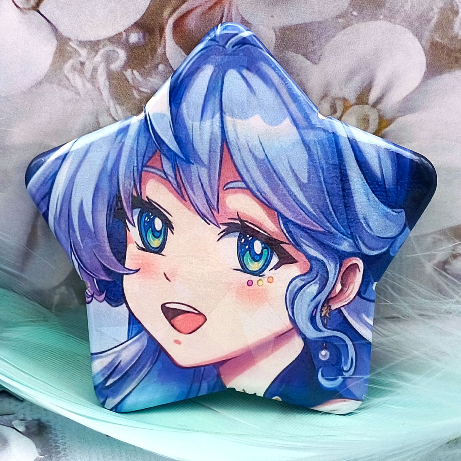 Значок-звезда Зарянка (битое стекло)