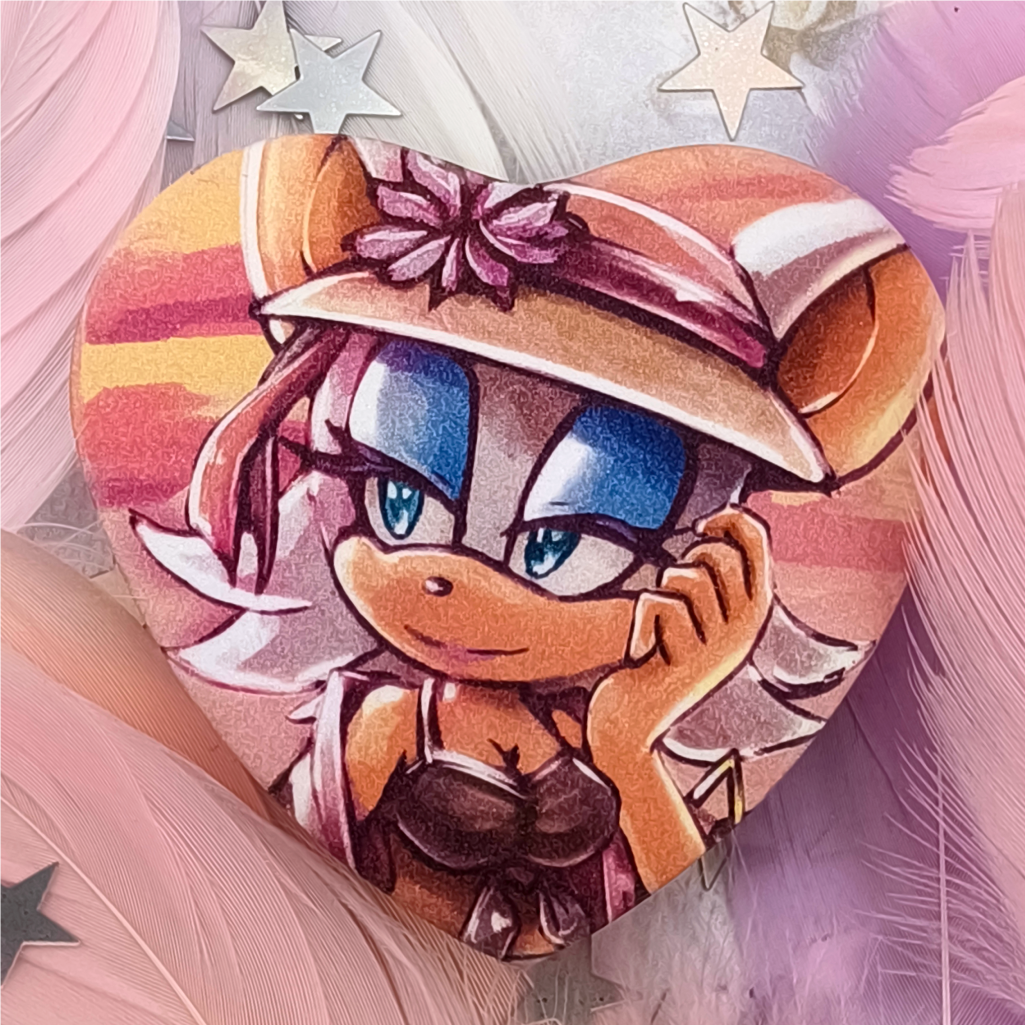 Значок-сердце "Летняя Руж" (сахар)