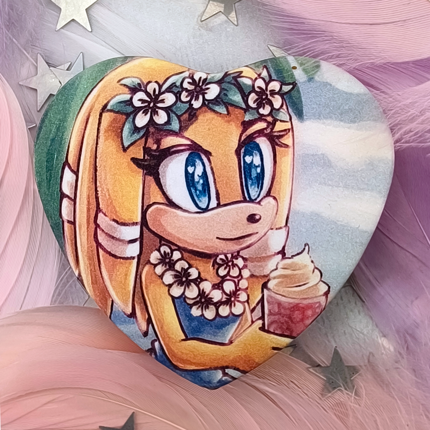 Значок-сердце "Летняя Тикал" (сахар)