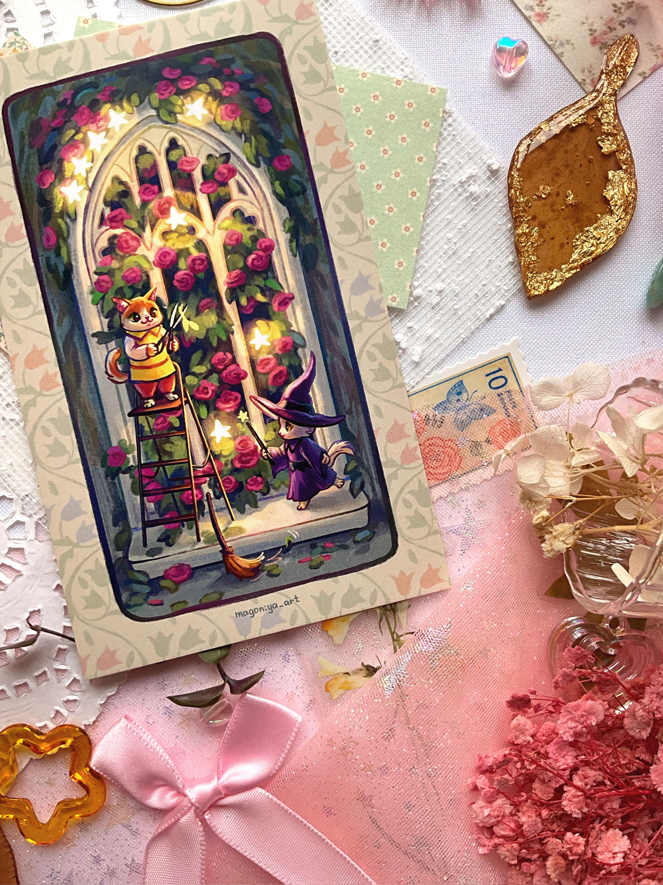 Открытка "В саду"