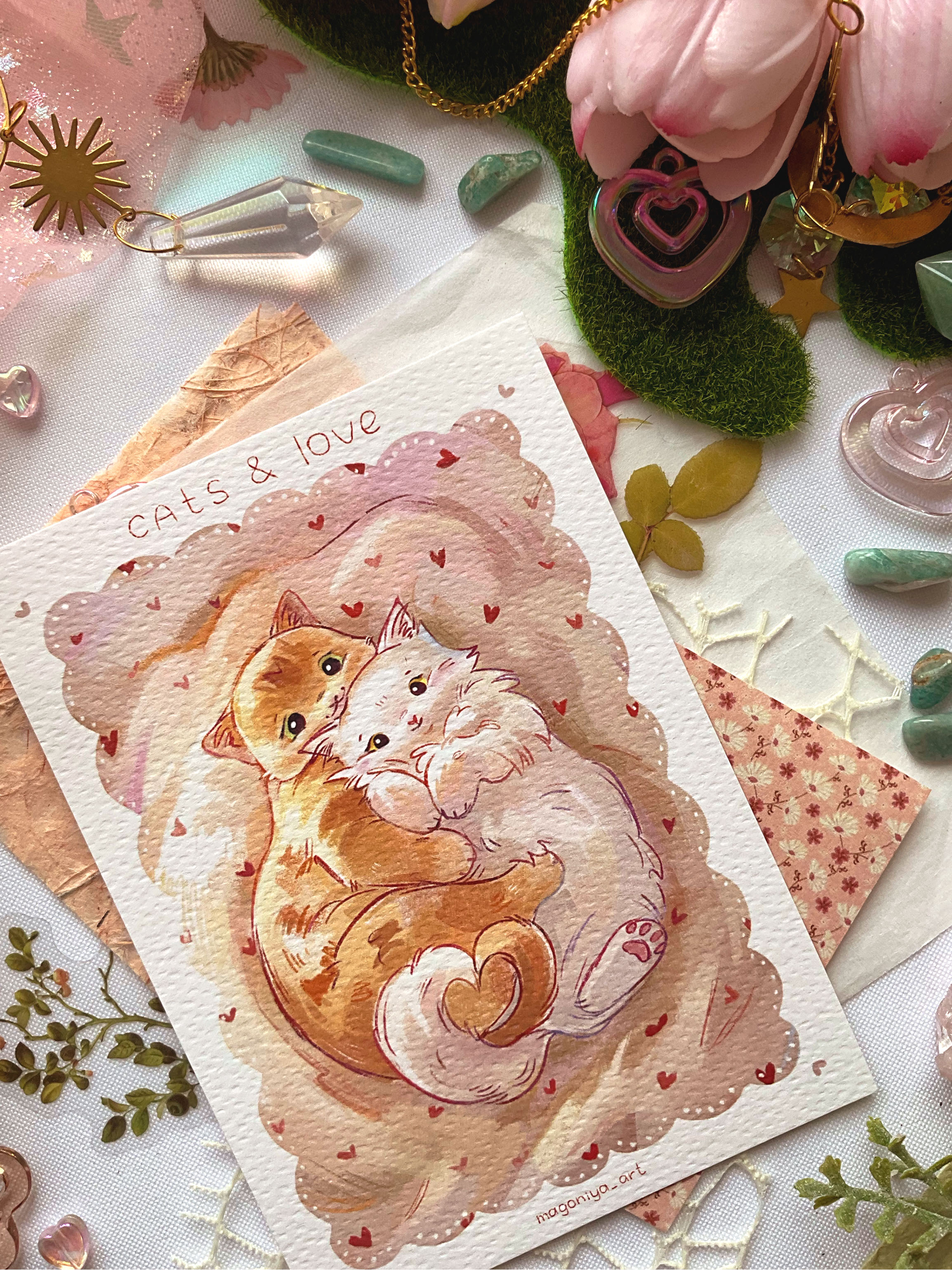 Открытка "Cats & love"