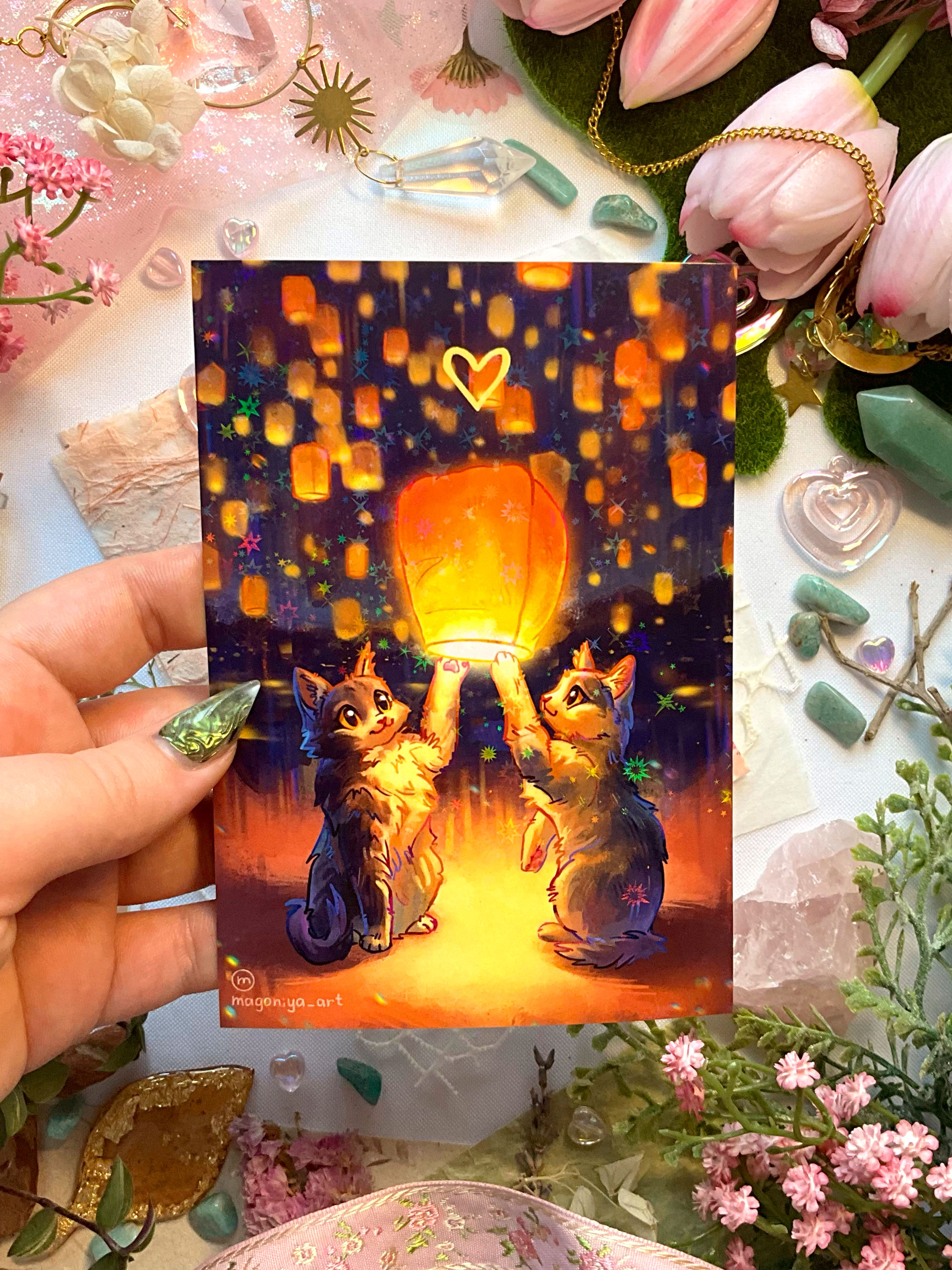 Открытка "Фонарик" (голография)