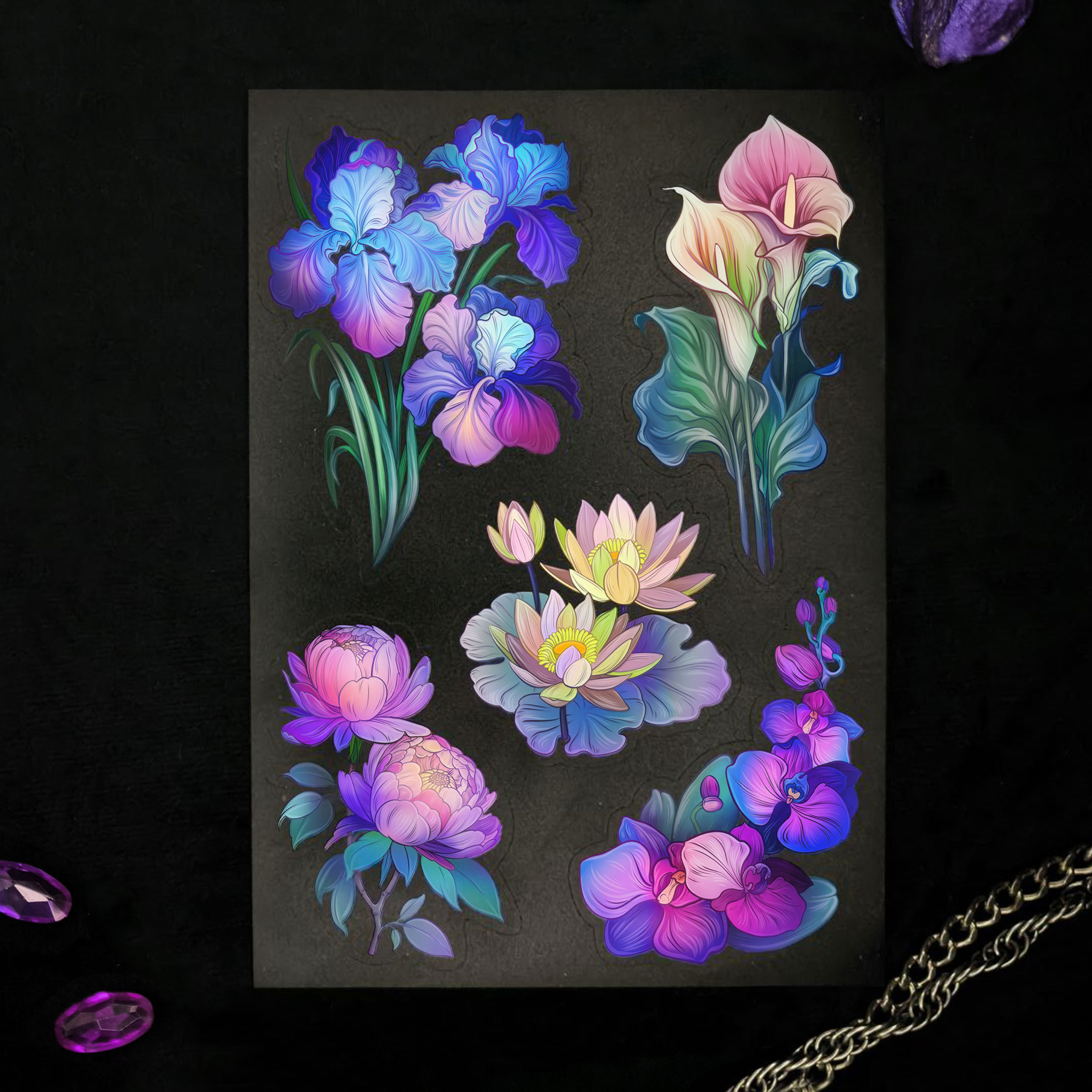 Стикерпак голо Цветы