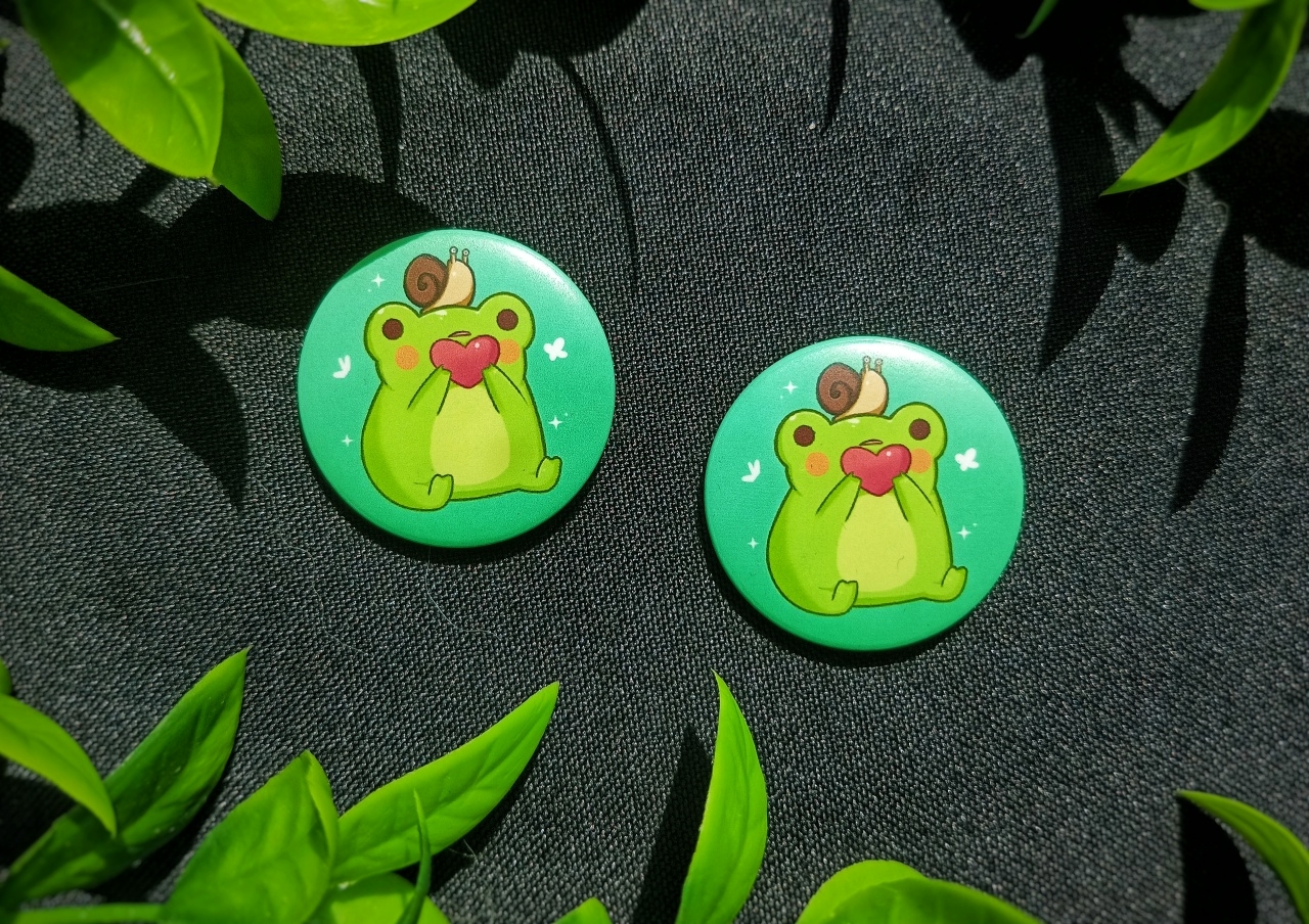 Значок Круглый 32 мм Лягушка