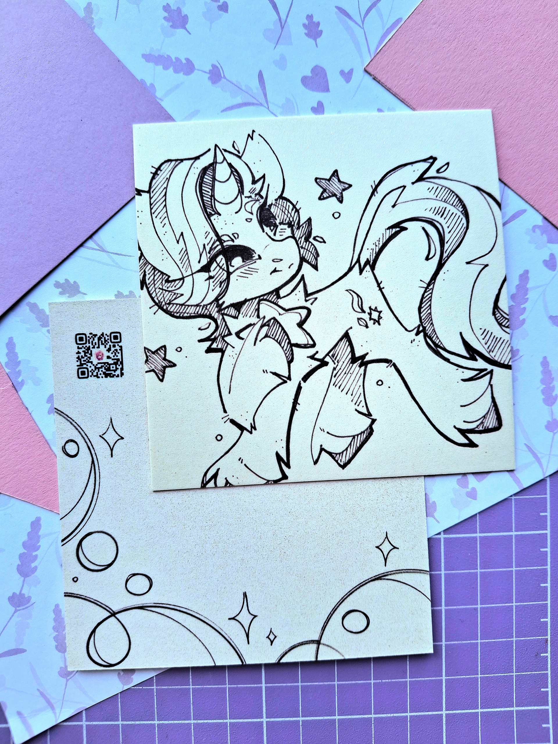 Открытка с блестками Старлайт звездочка