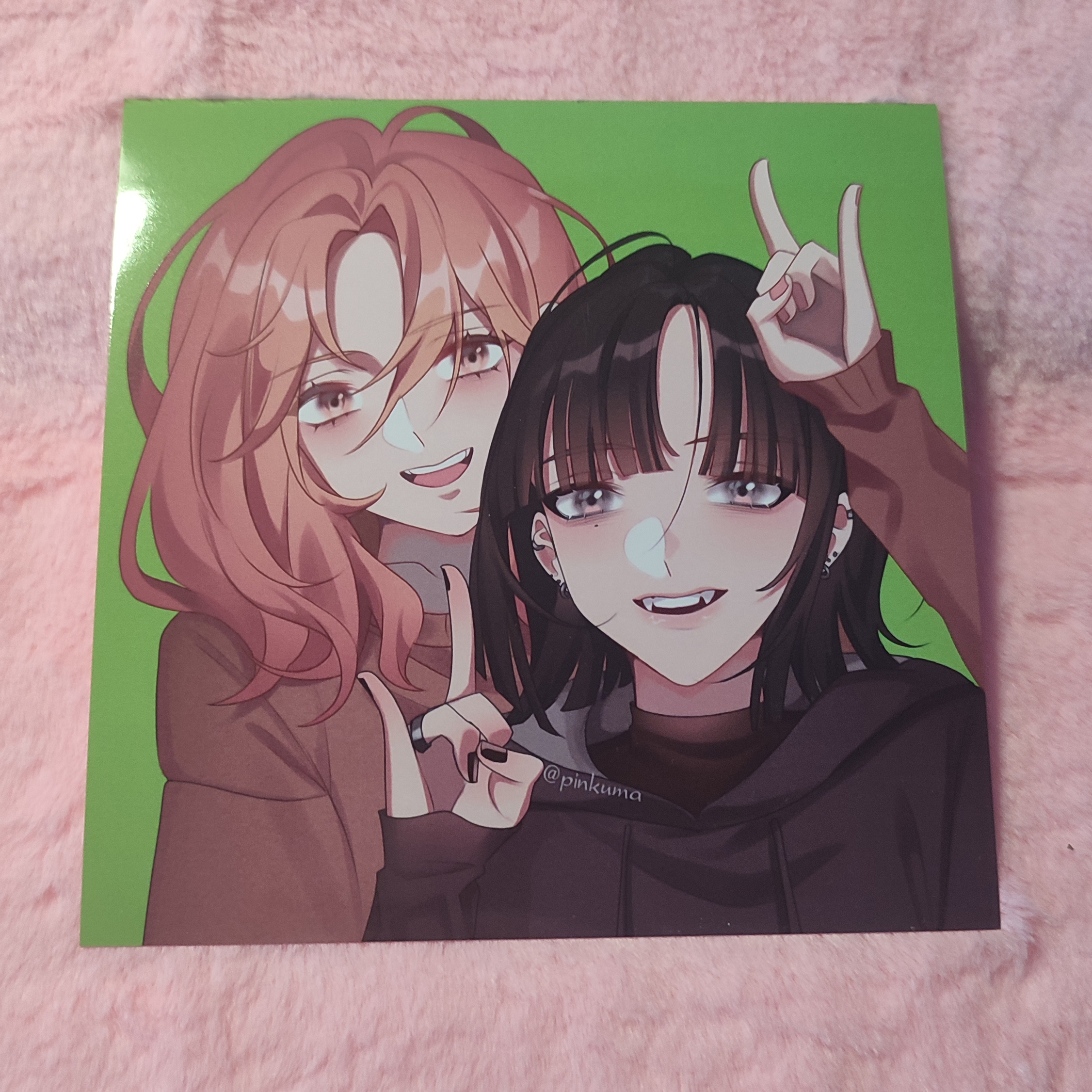 Открытка квадратная "Green yuri"