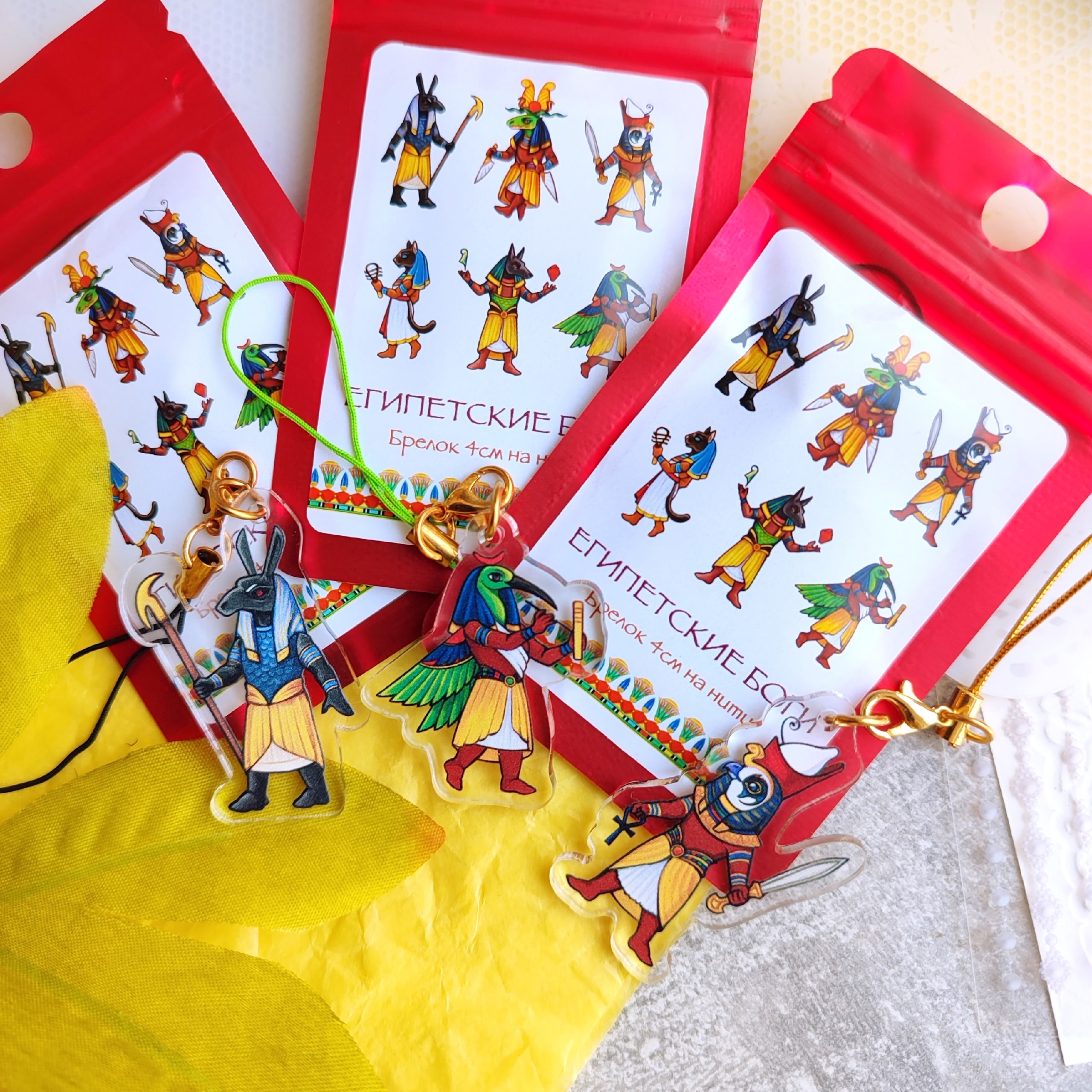 Гача брелок акриловый "Египетские боги"