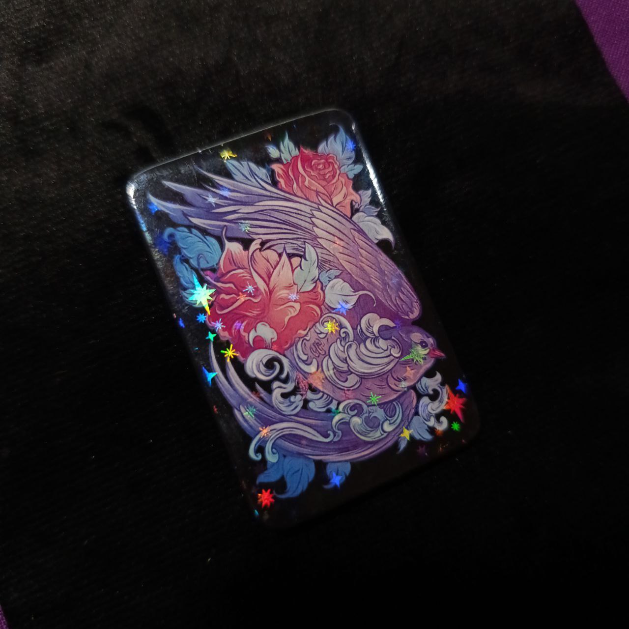 Значок прямоугольник Птица и розы