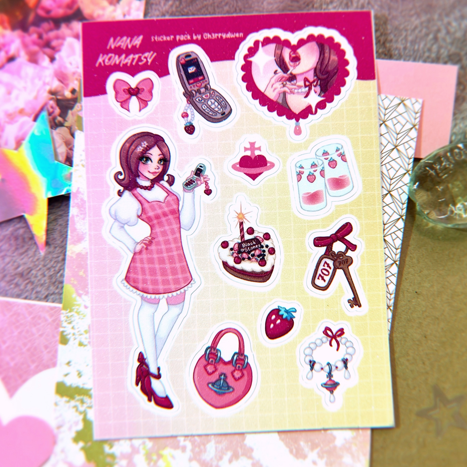 Стикер-пак А6 Нана Комацу сахар