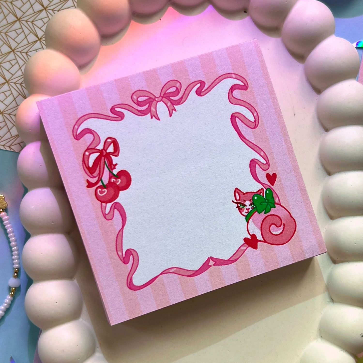 Куб для записи Розовый кот