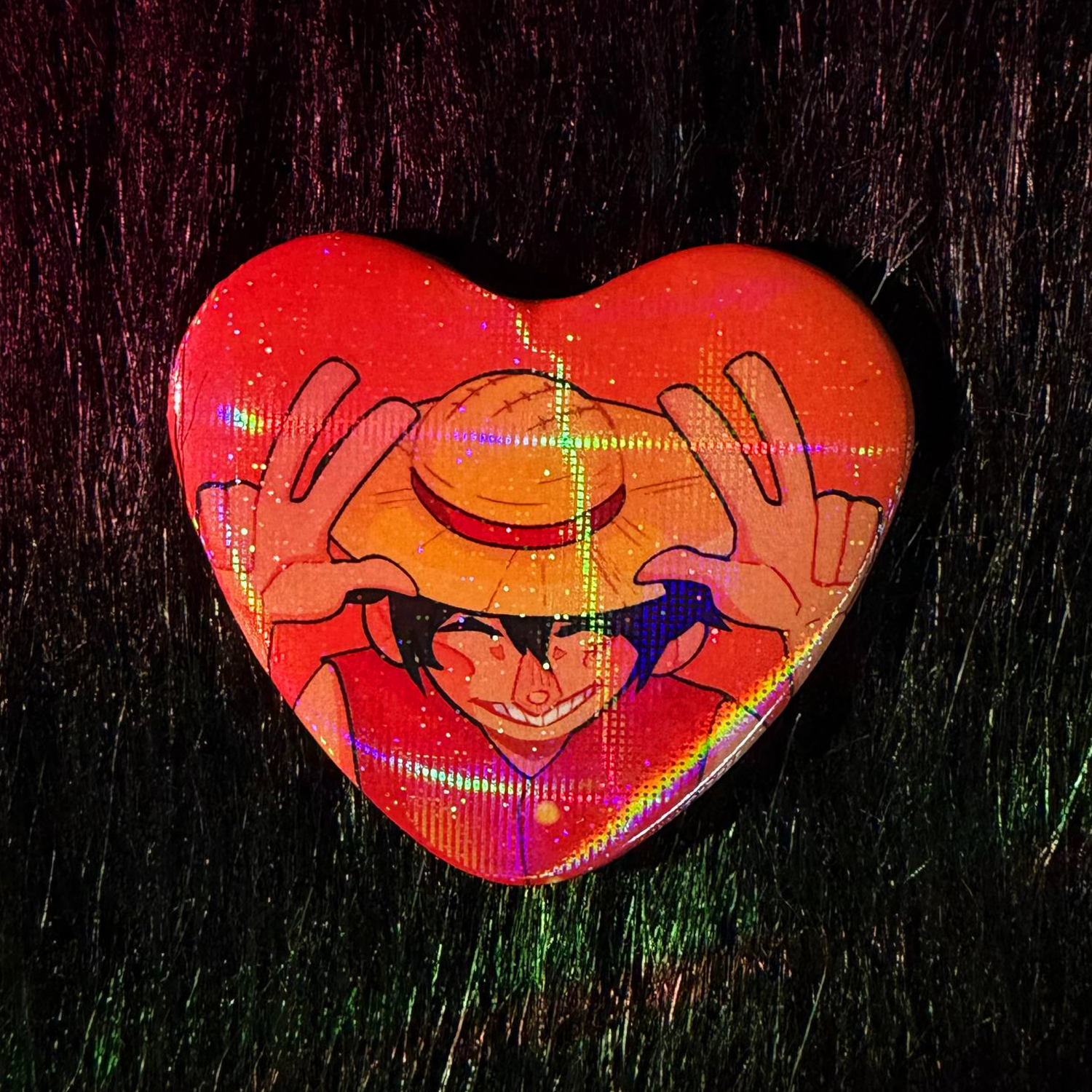 Значок-мини сердечко "Луффи"